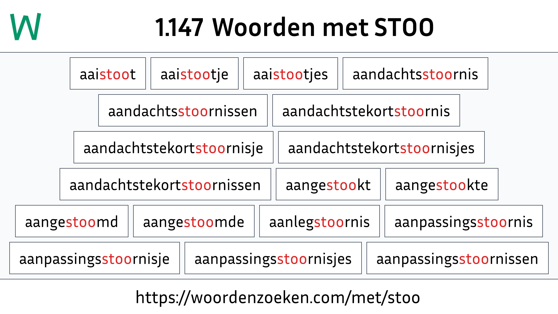 Woorden met STOO