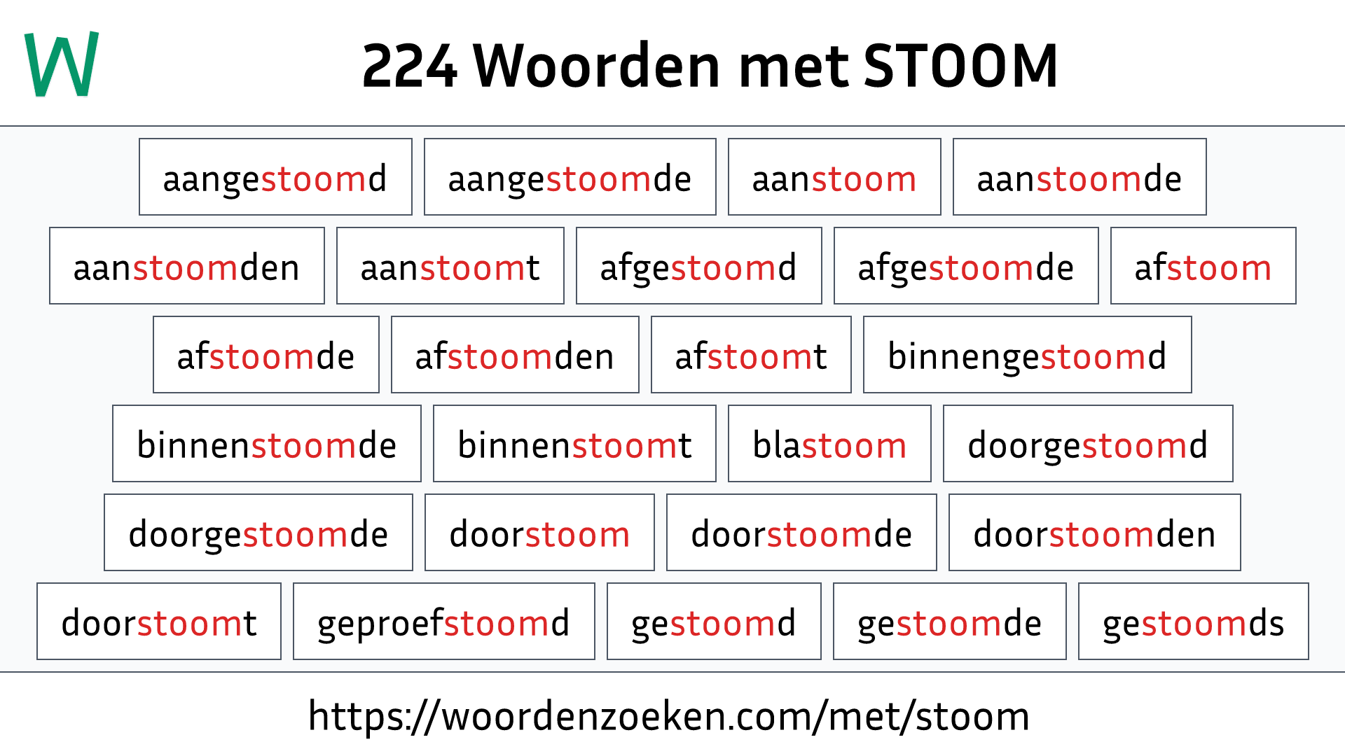 Woorden met STOOM