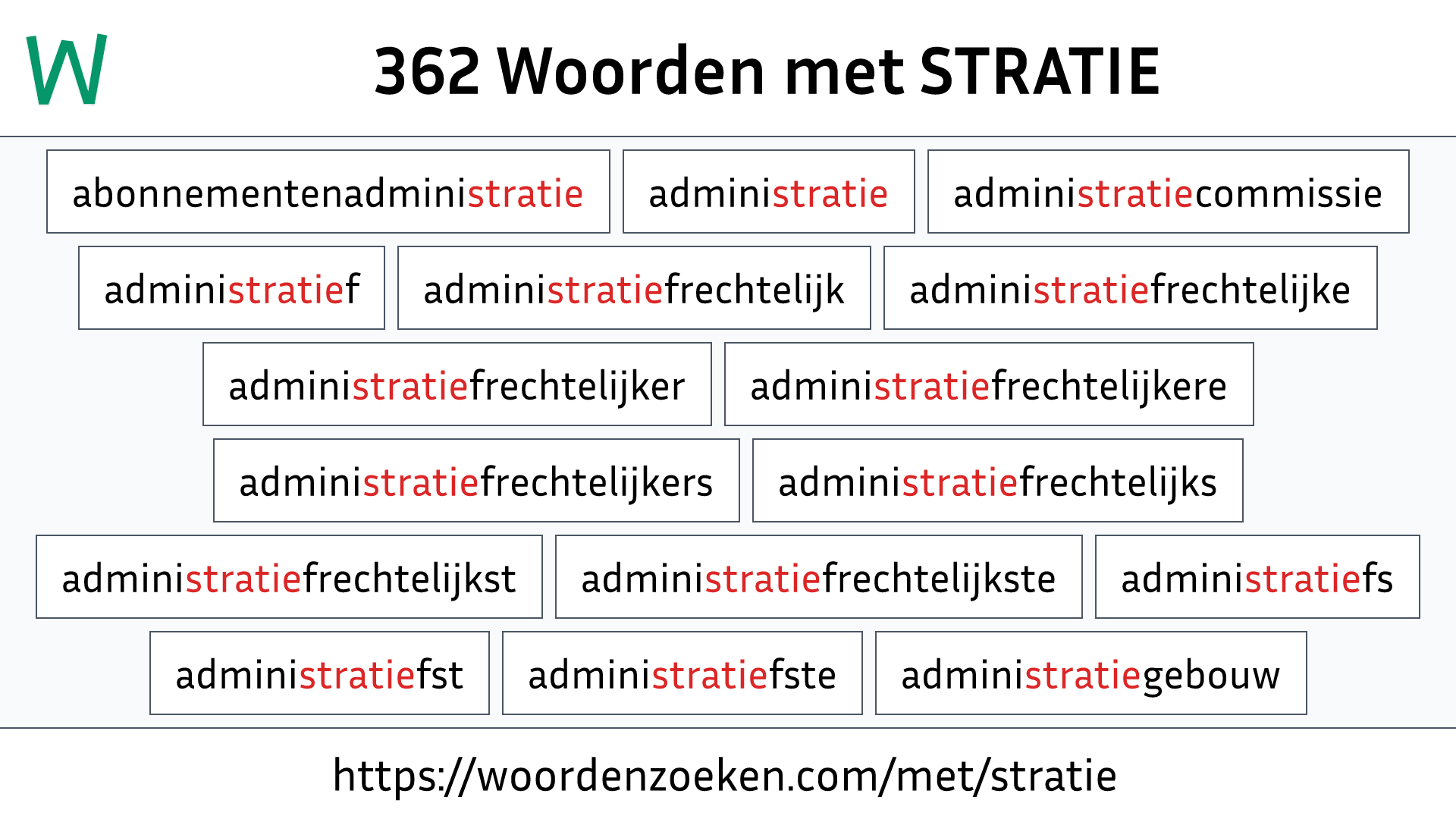 Woorden met STRATIE