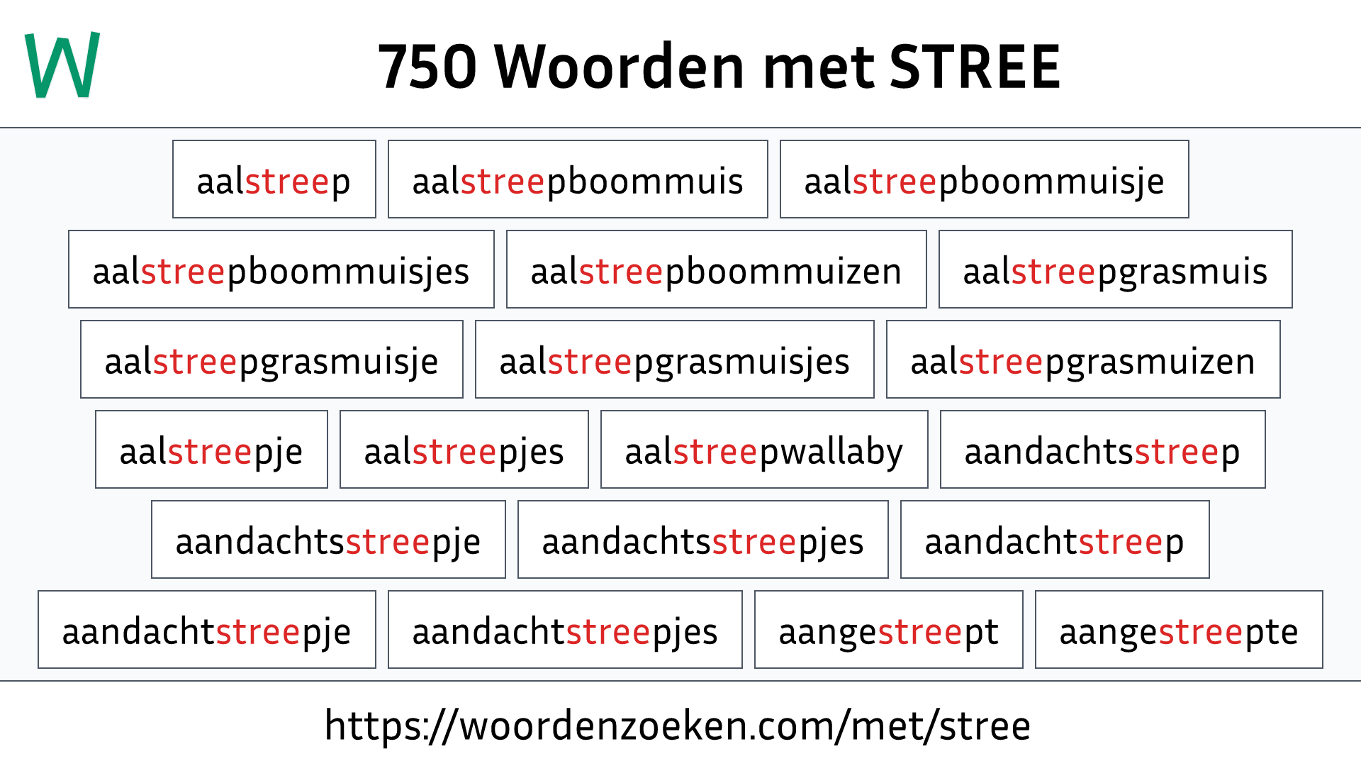 Woorden met STREE