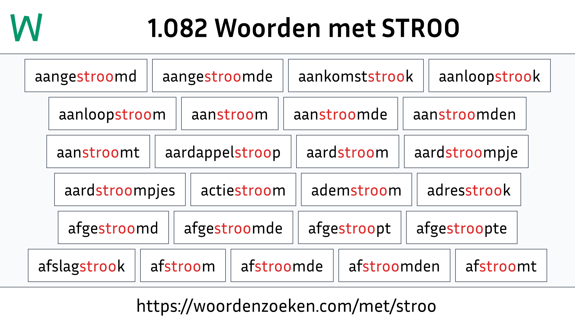 Woorden met STROO