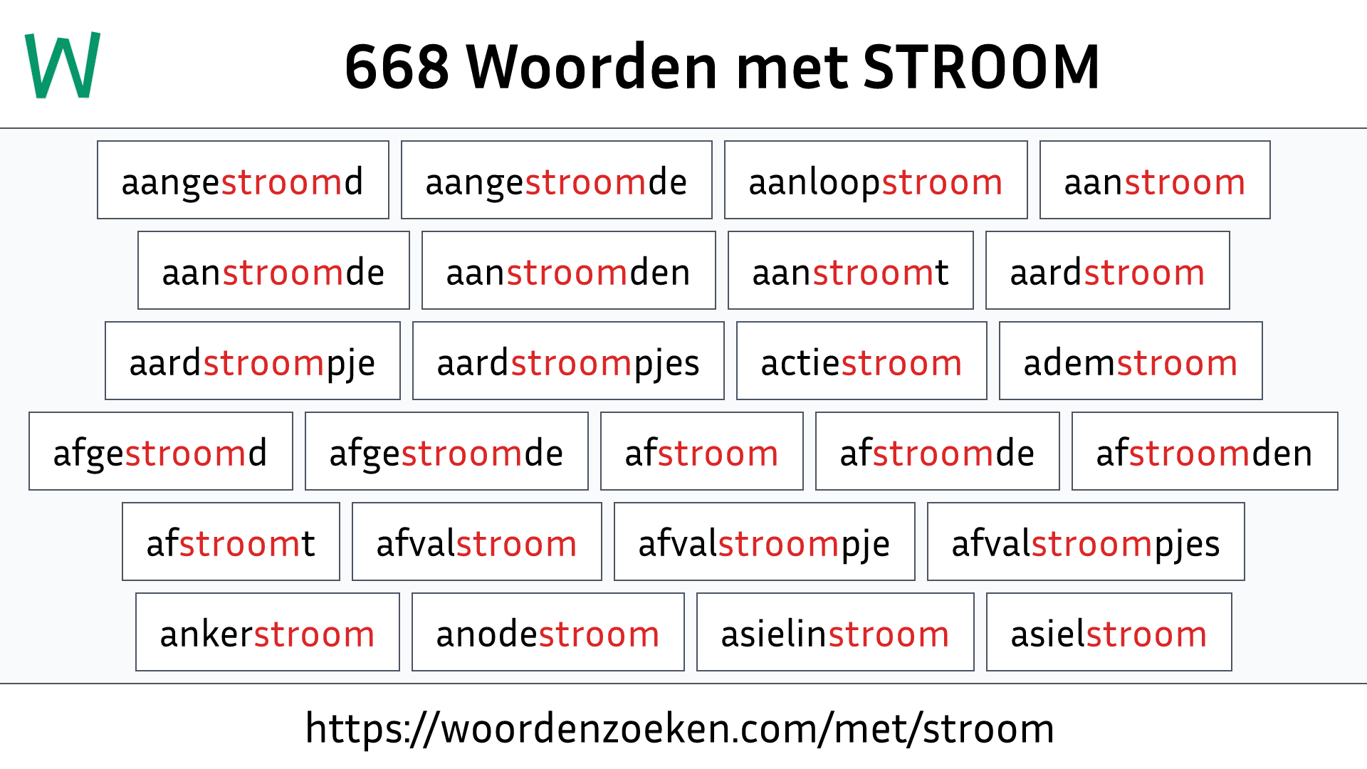 Woorden met STROOM