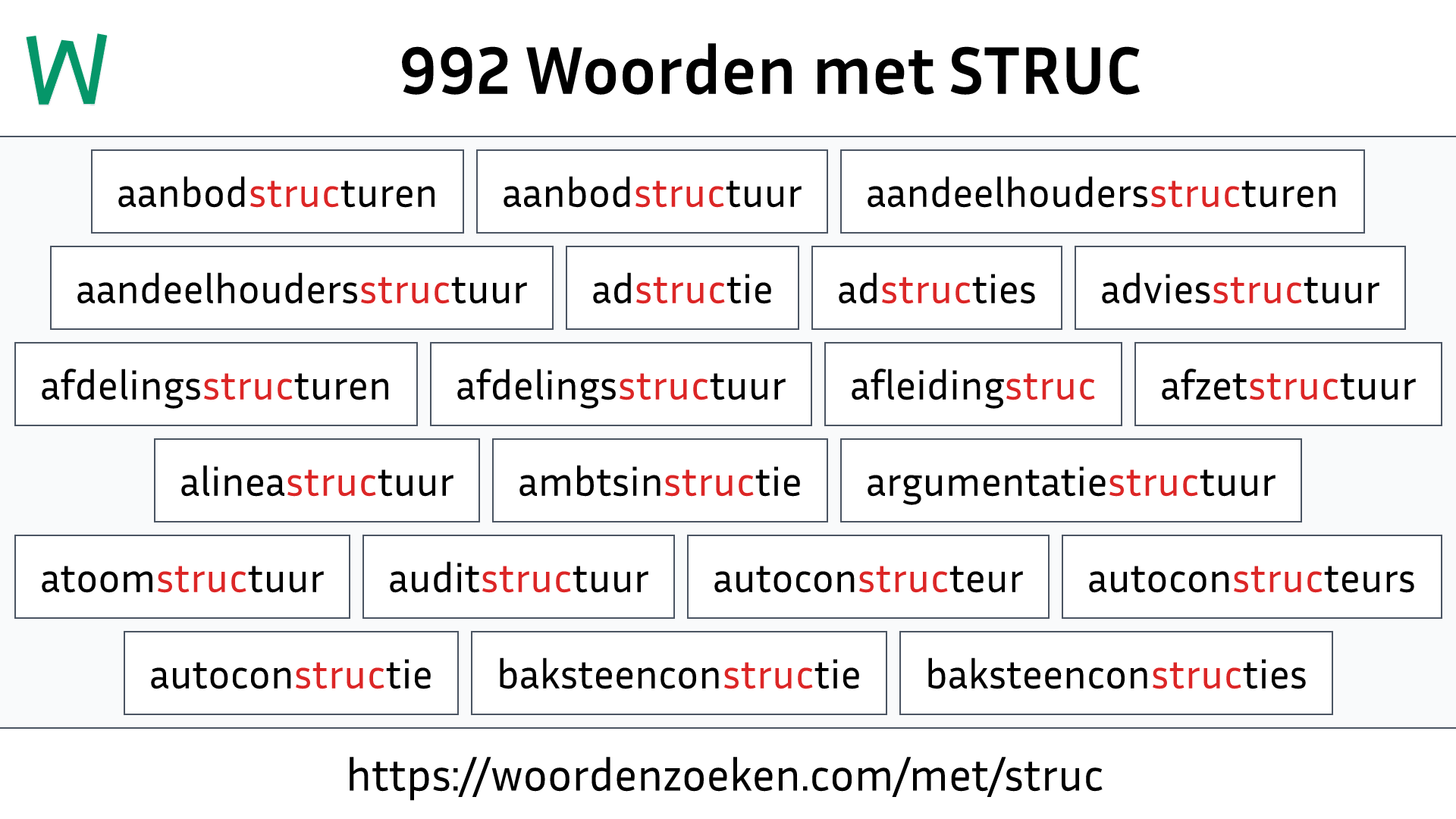 Woorden met STRUC