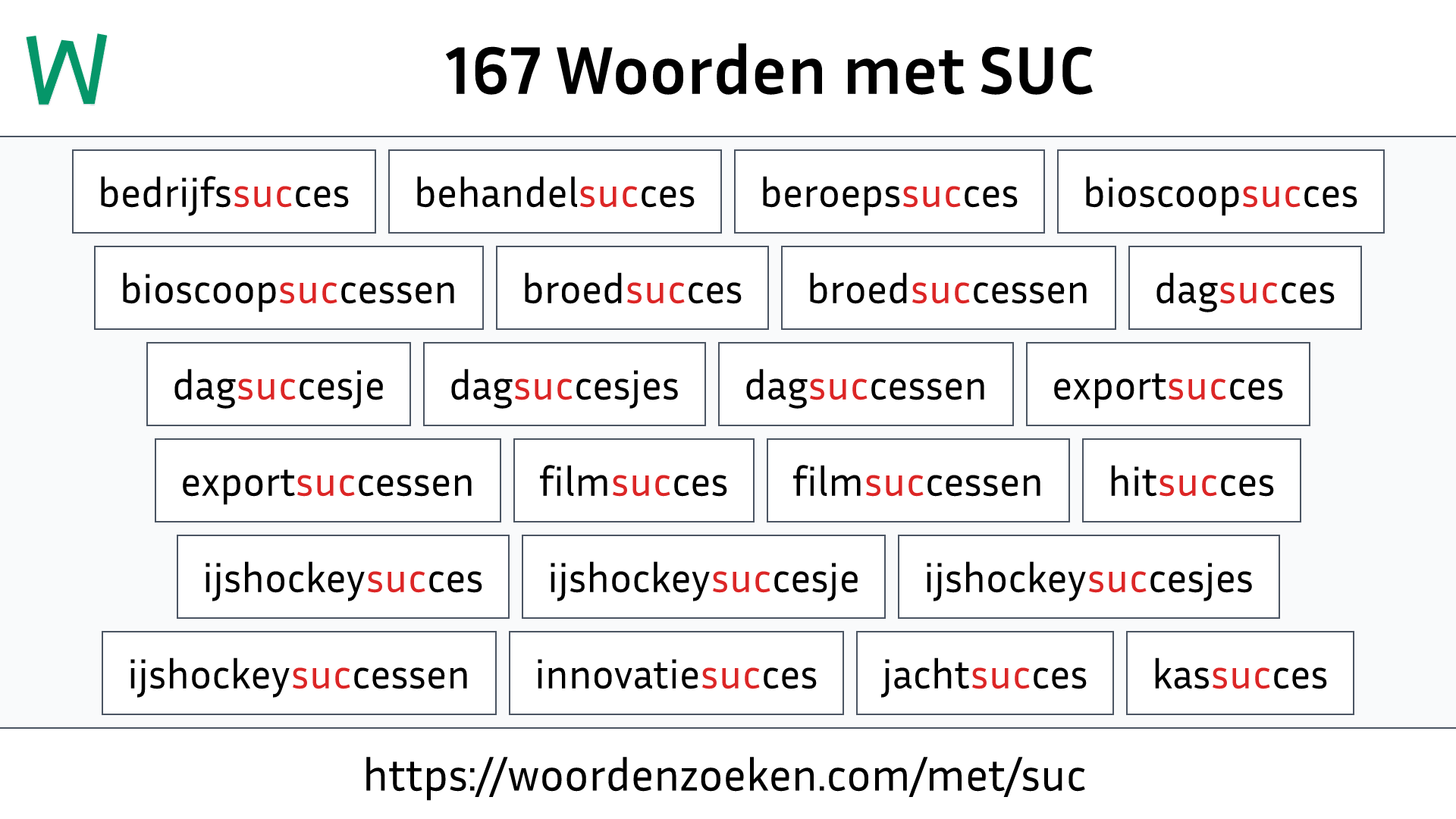 Woorden met SUC