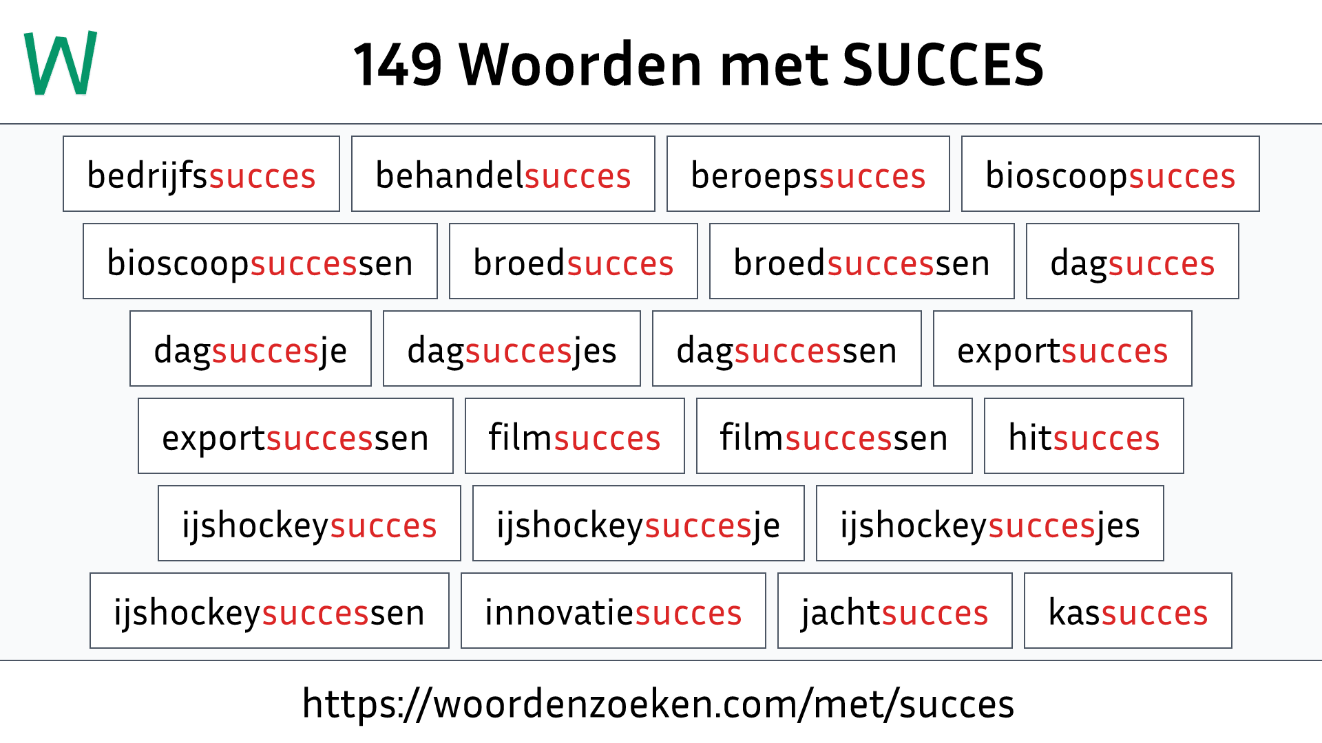 Woorden met SUCCES