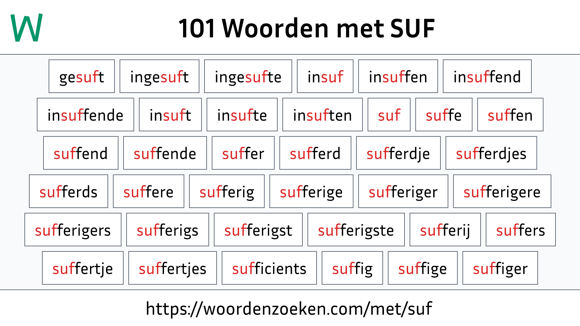 Woorden met SUF