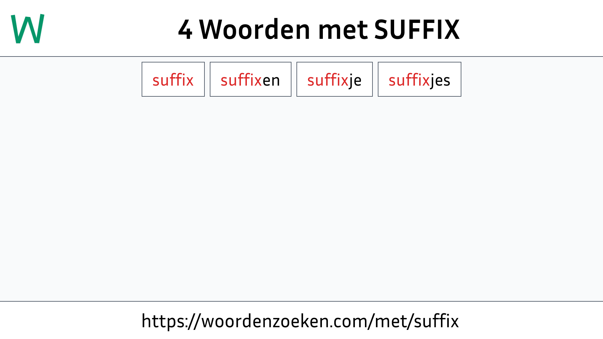 Woorden met SUFFIX