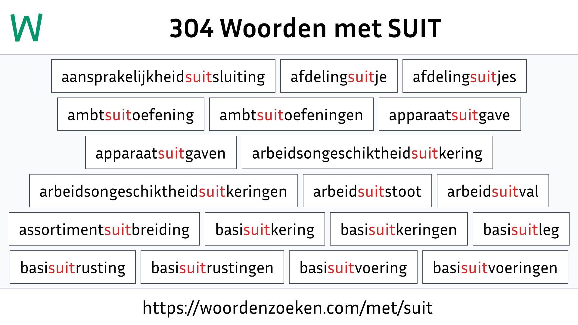 Woorden met SUIT
