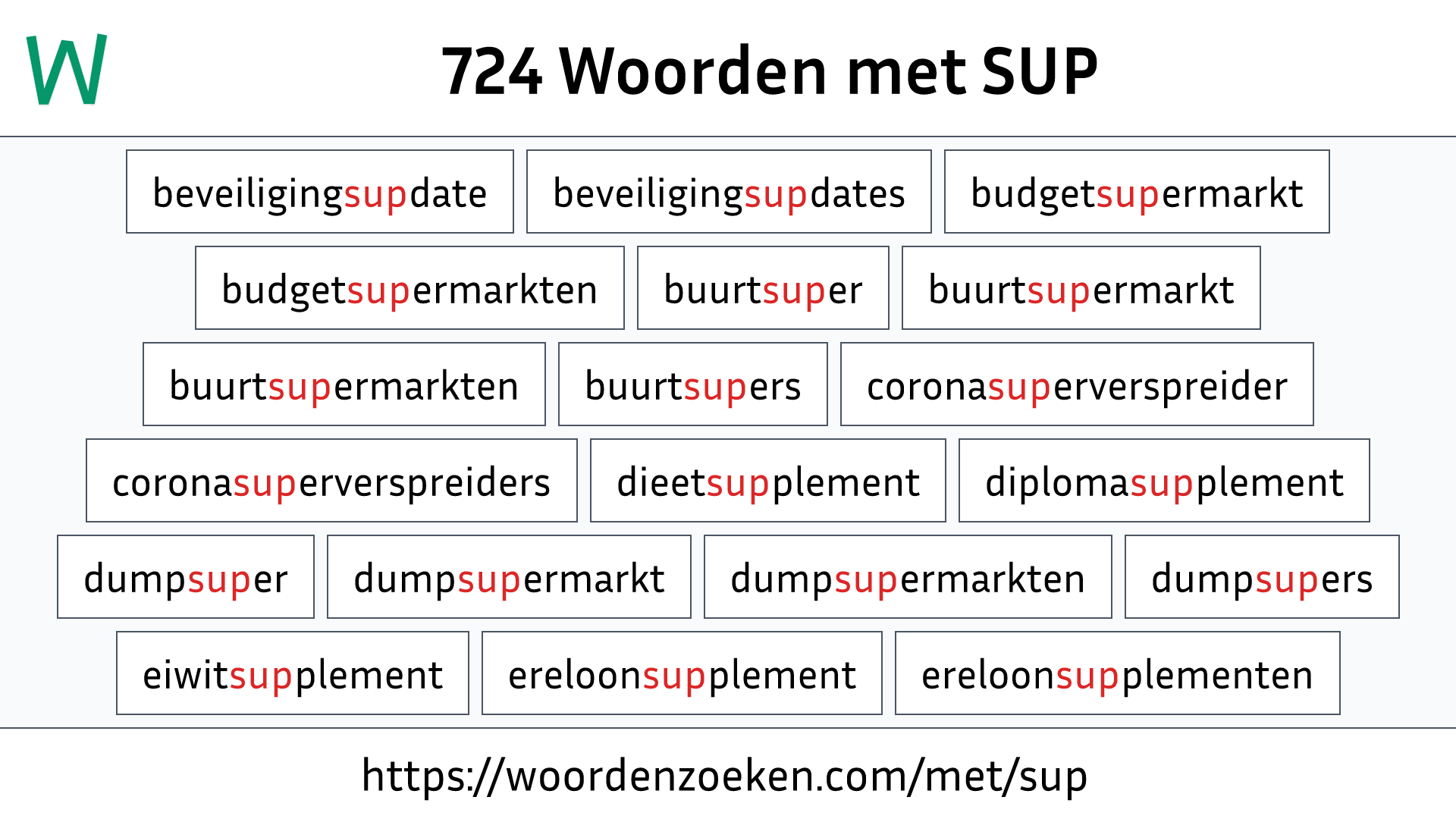 Woorden met SUP