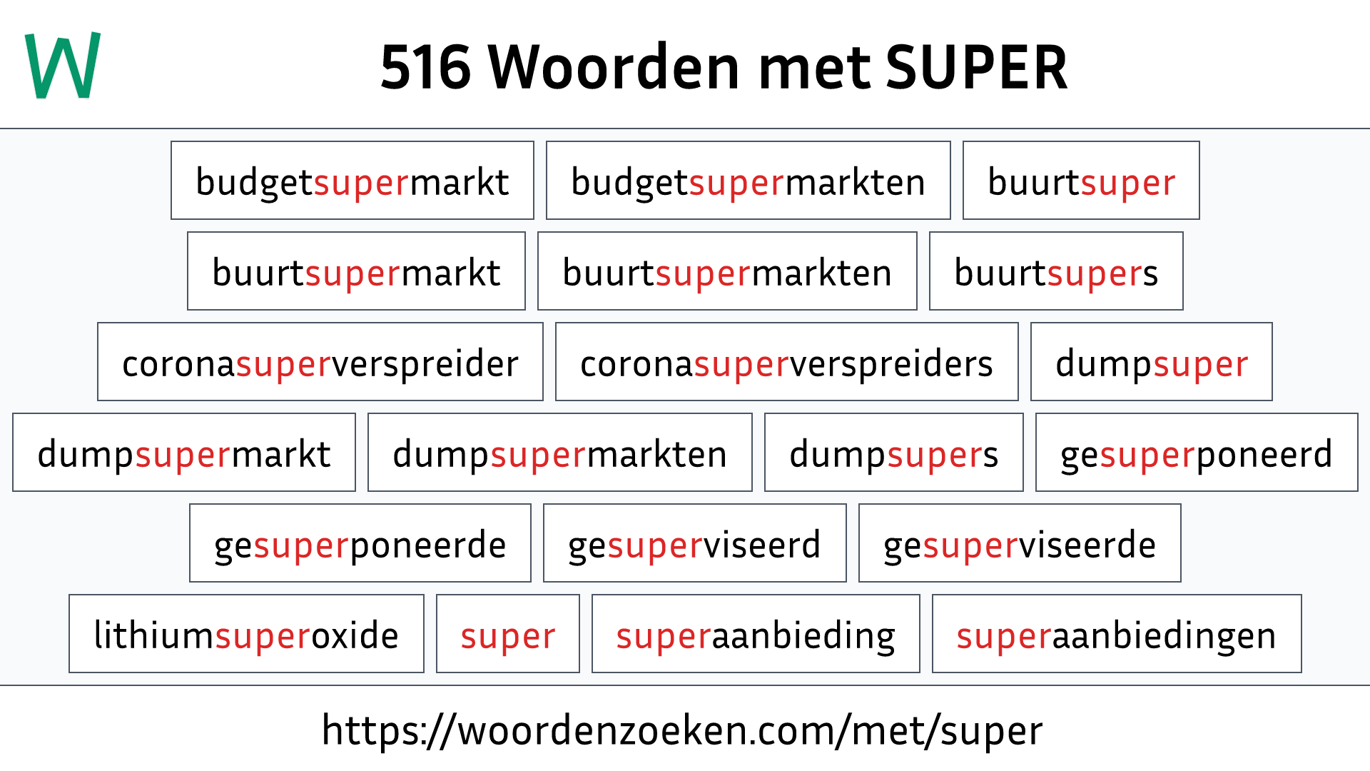 Woorden met SUPER