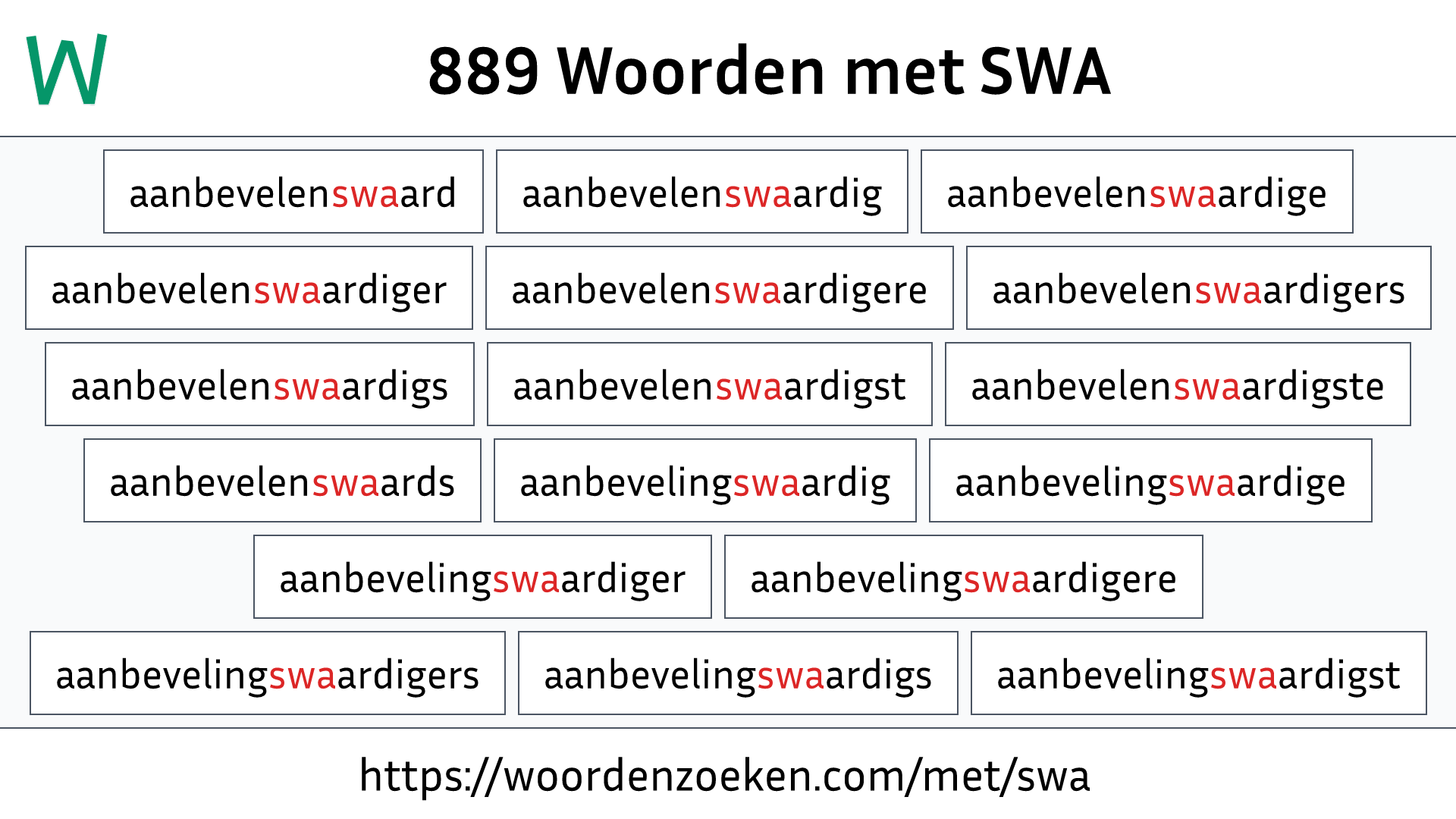 Woorden met SWA