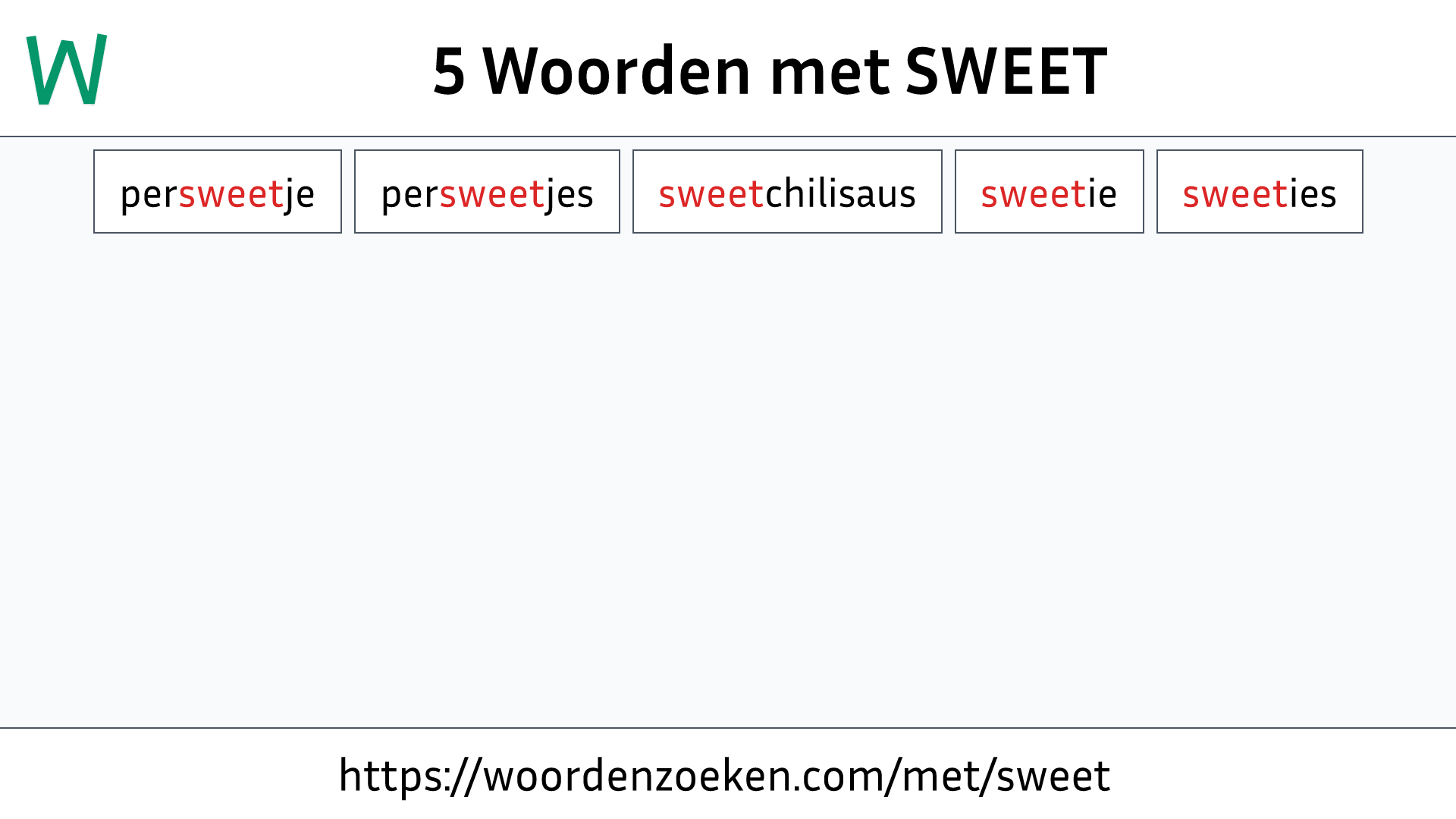 Woorden met SWEET