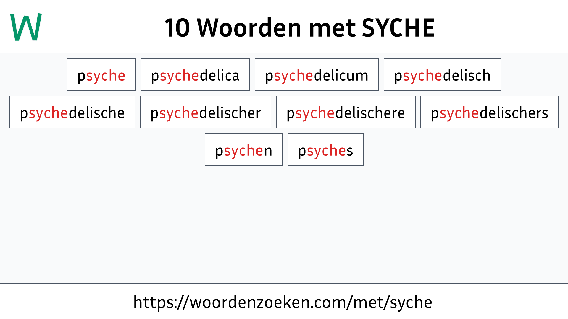 Woorden met SYCHE