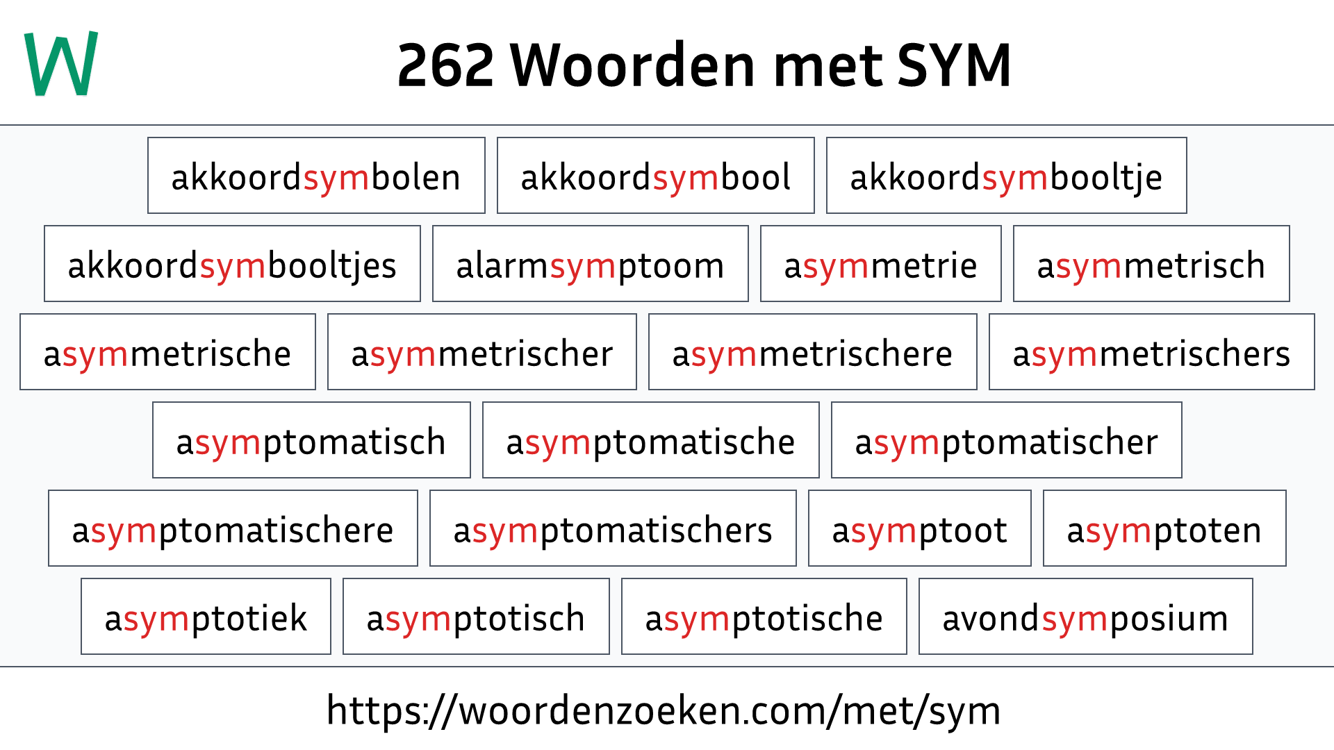 Woorden met SYM