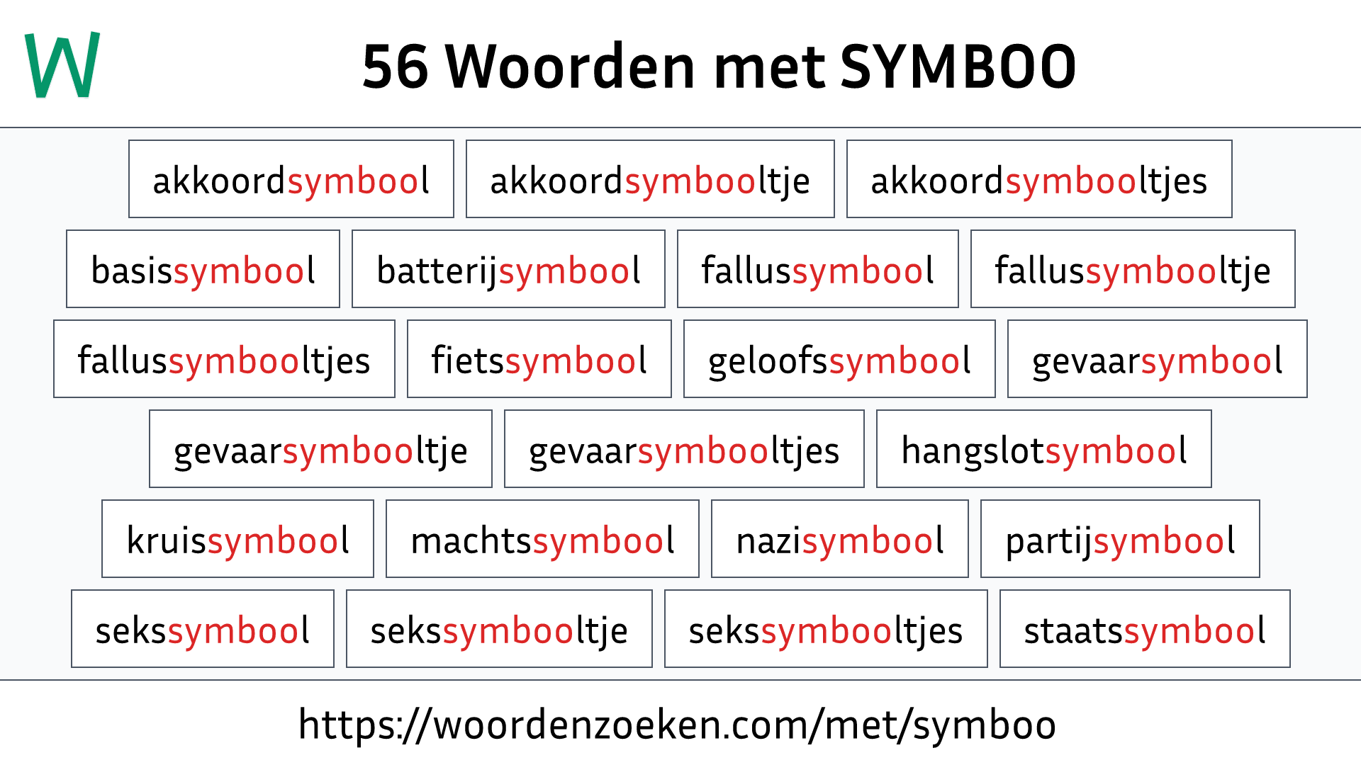 Woorden met SYMBOO