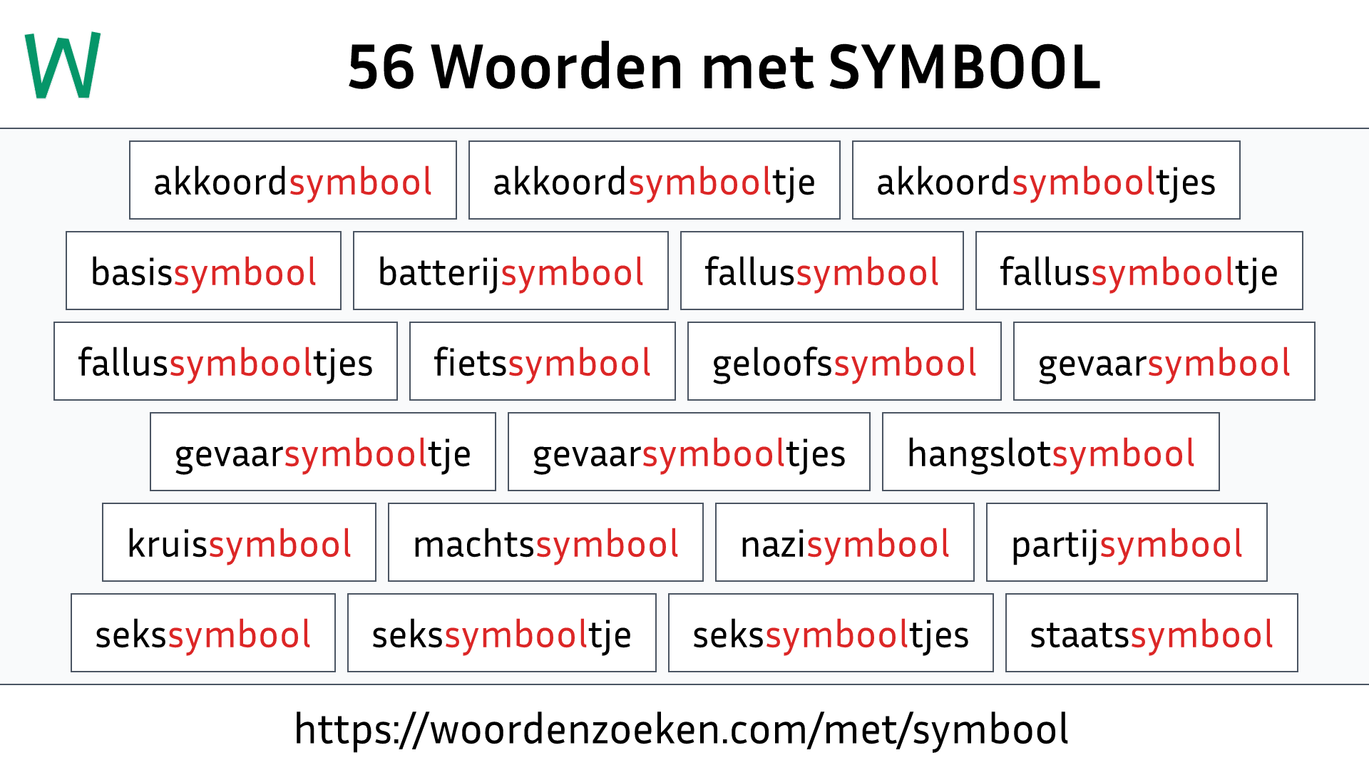 Woorden met SYMBOOL