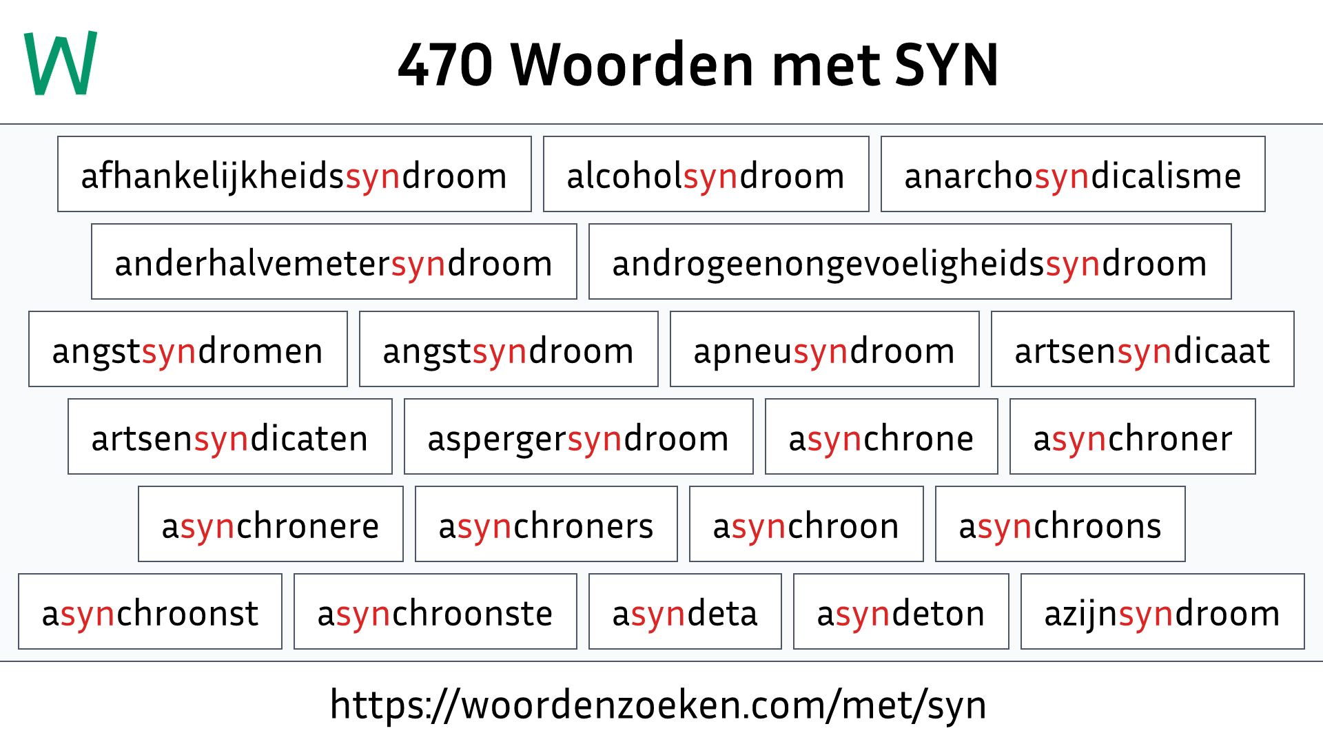 Woorden met SYN