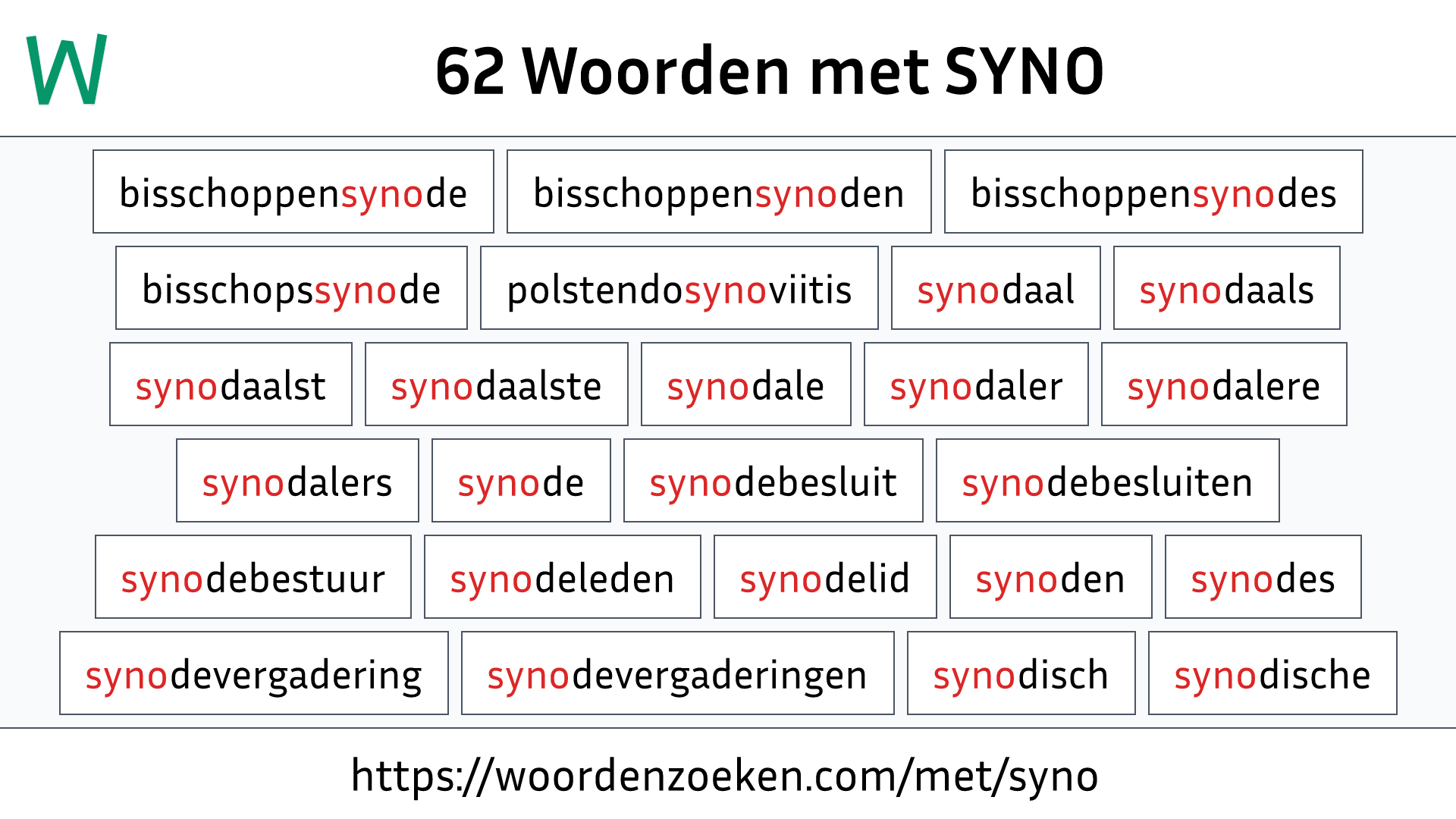 Woorden met SYNO