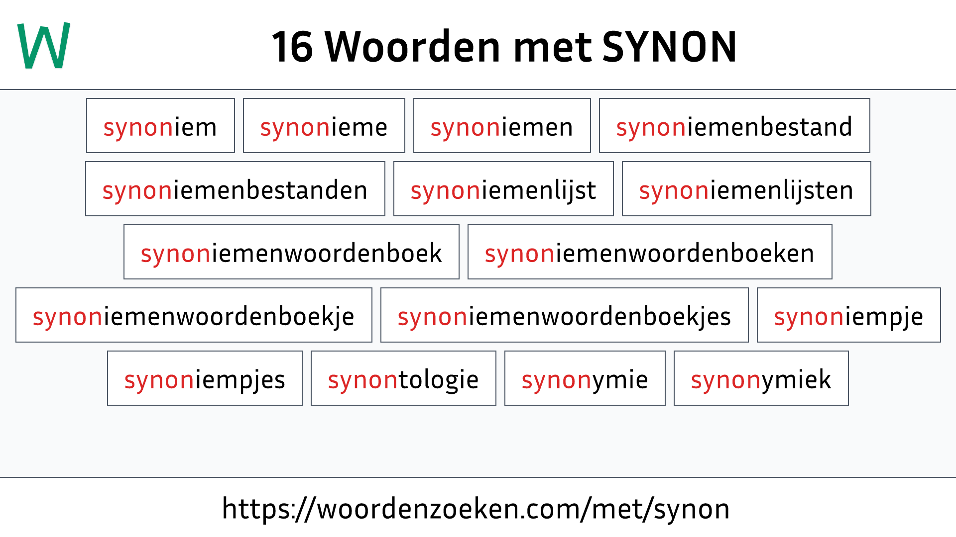 Woorden met SYNON