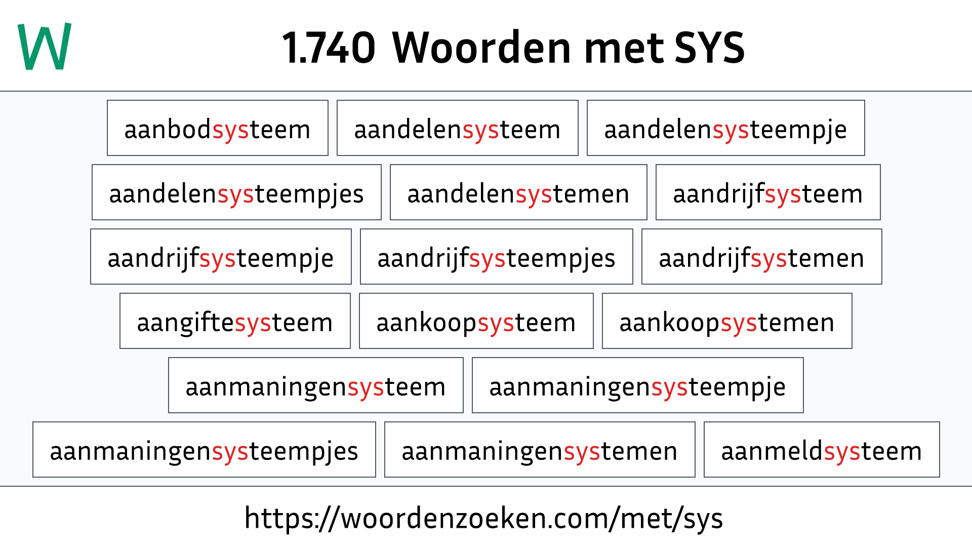 Woorden met SYS