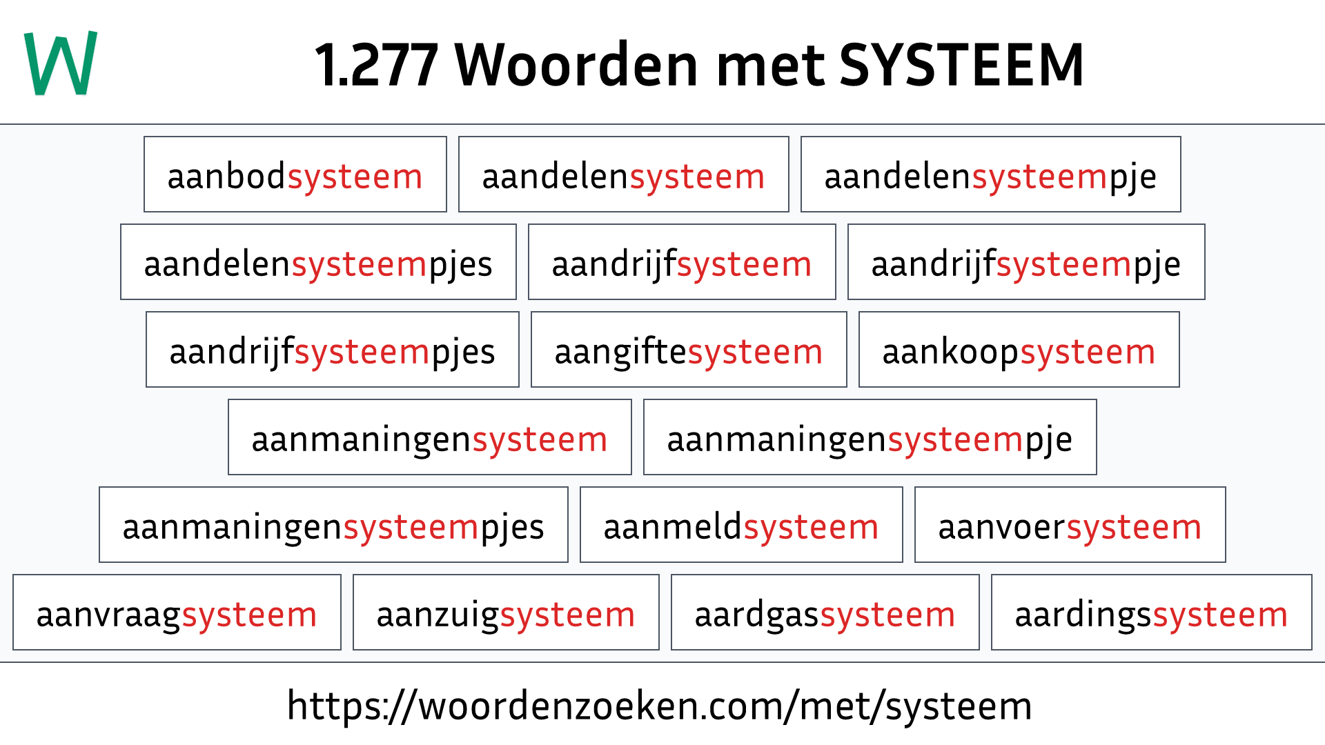 Woorden met SYSTEEM