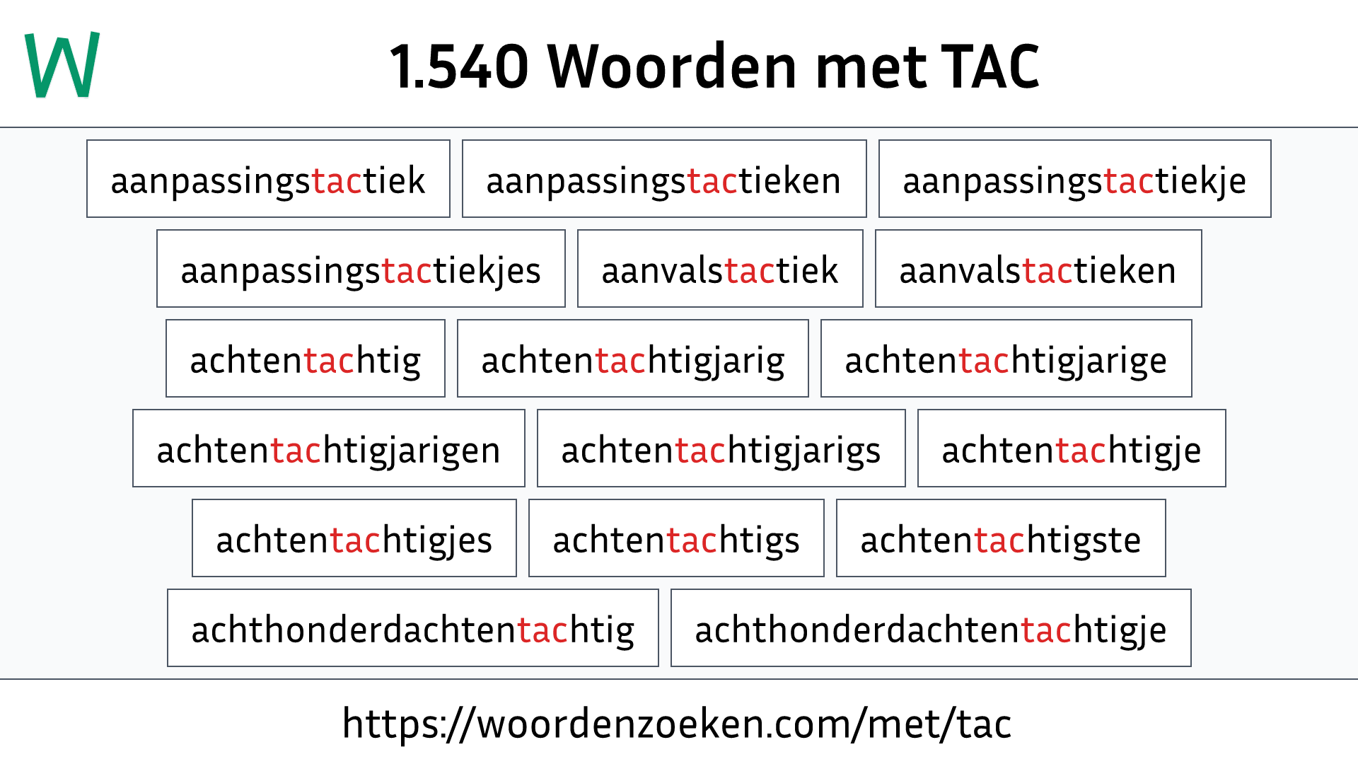 Woorden met TAC