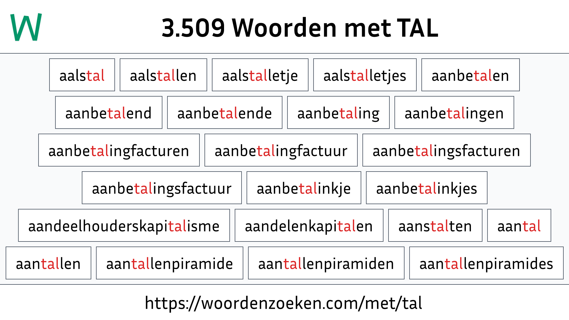 Woorden met TAL