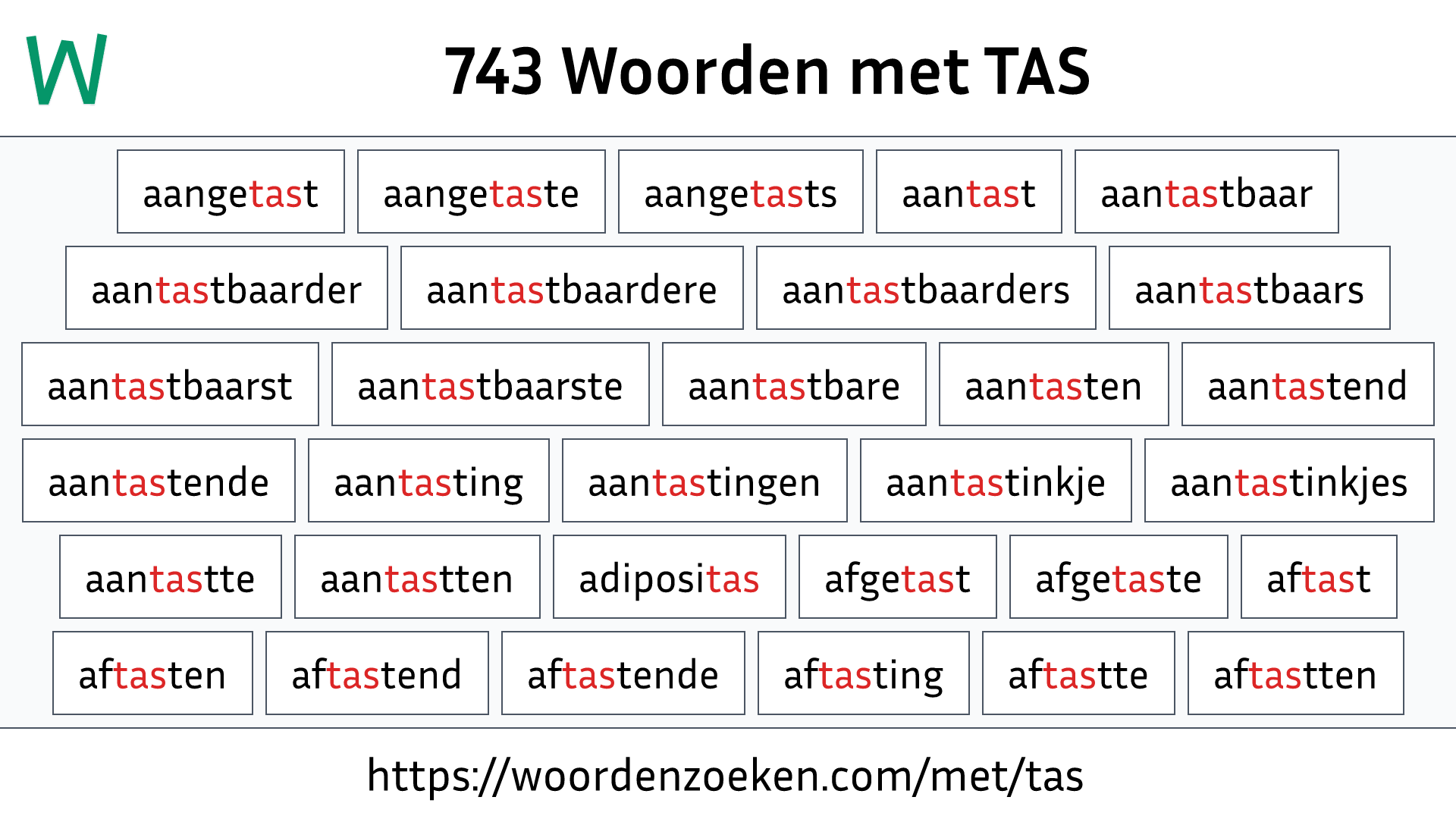 Woorden met TAS