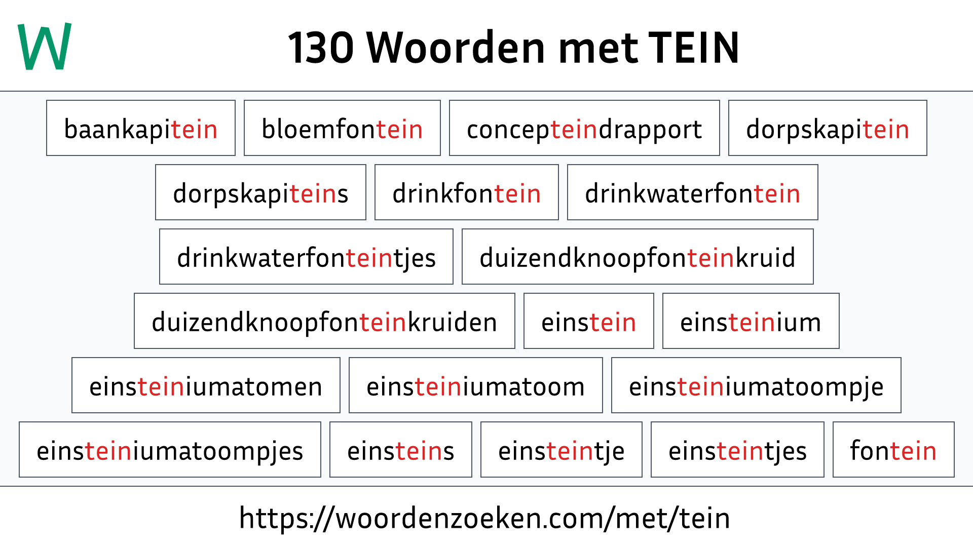 Woorden met TEIN