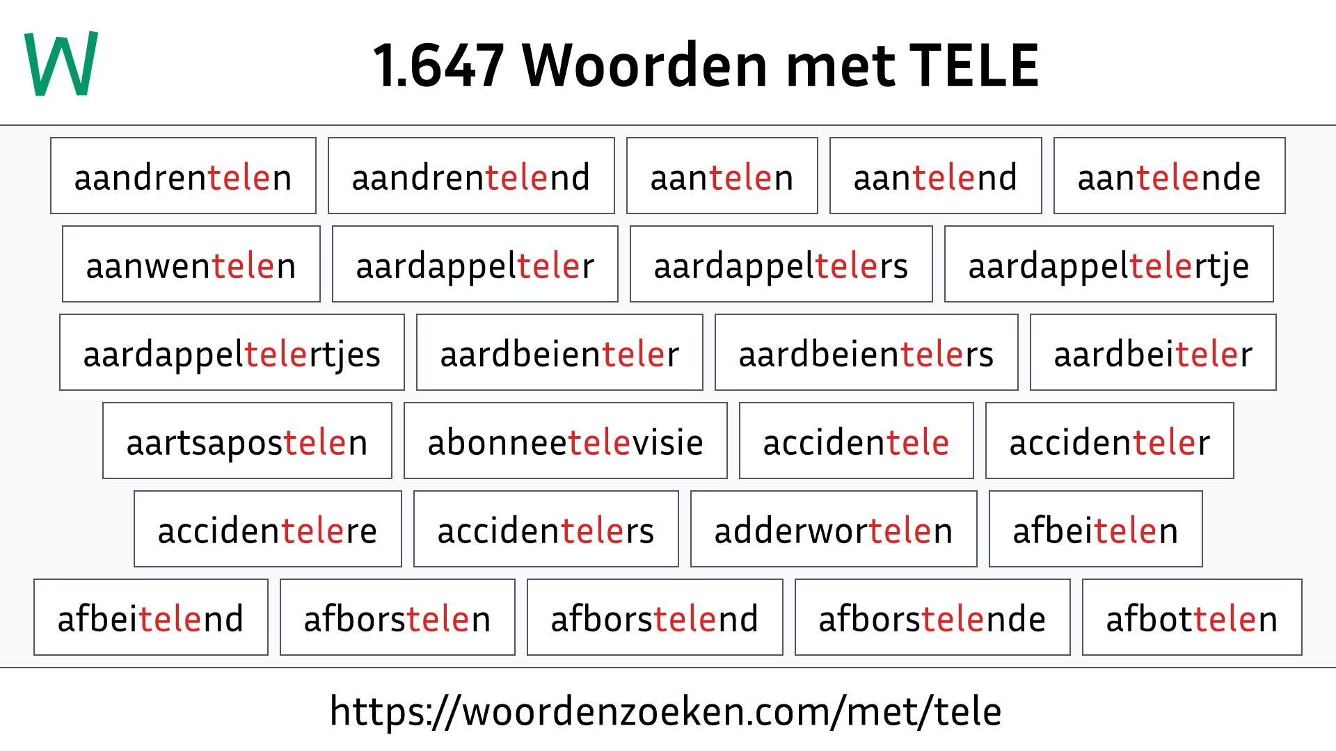 Woorden met TELE