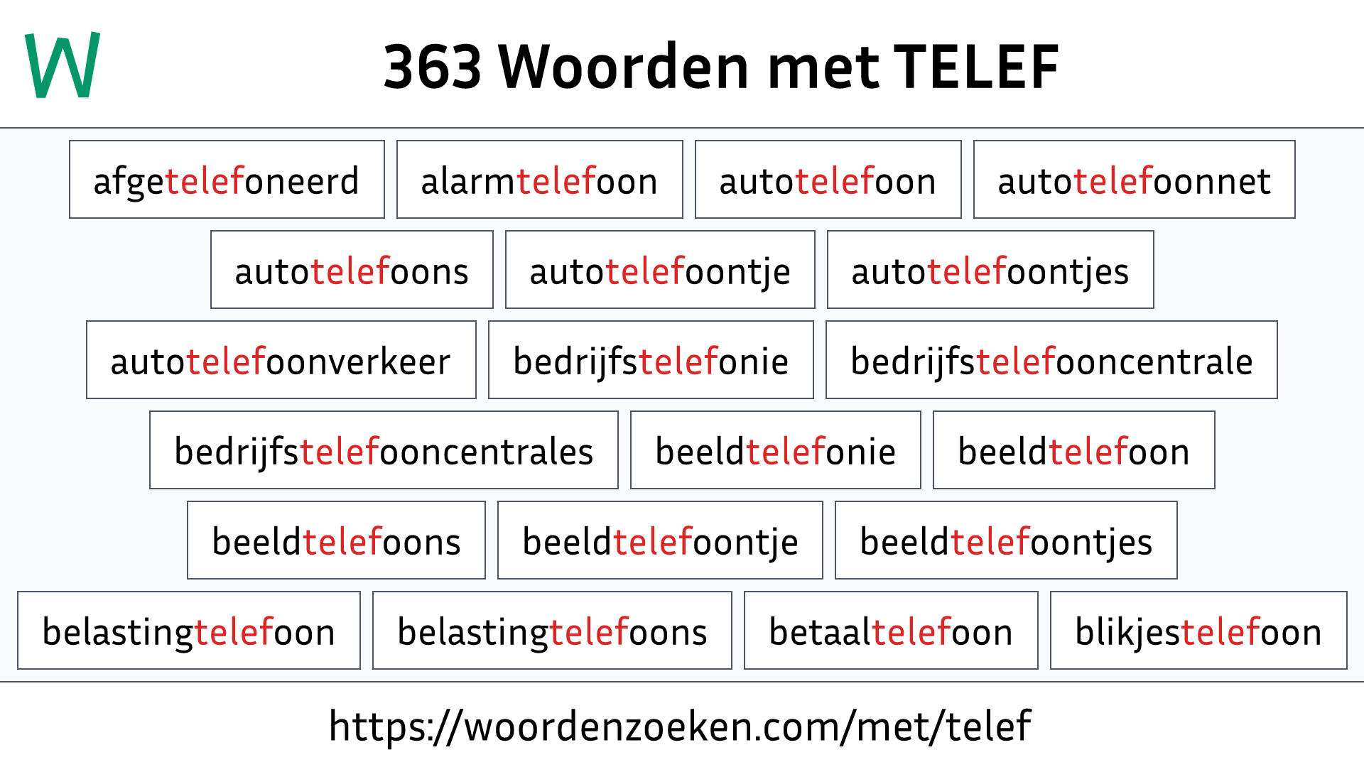 Woorden met TELEF