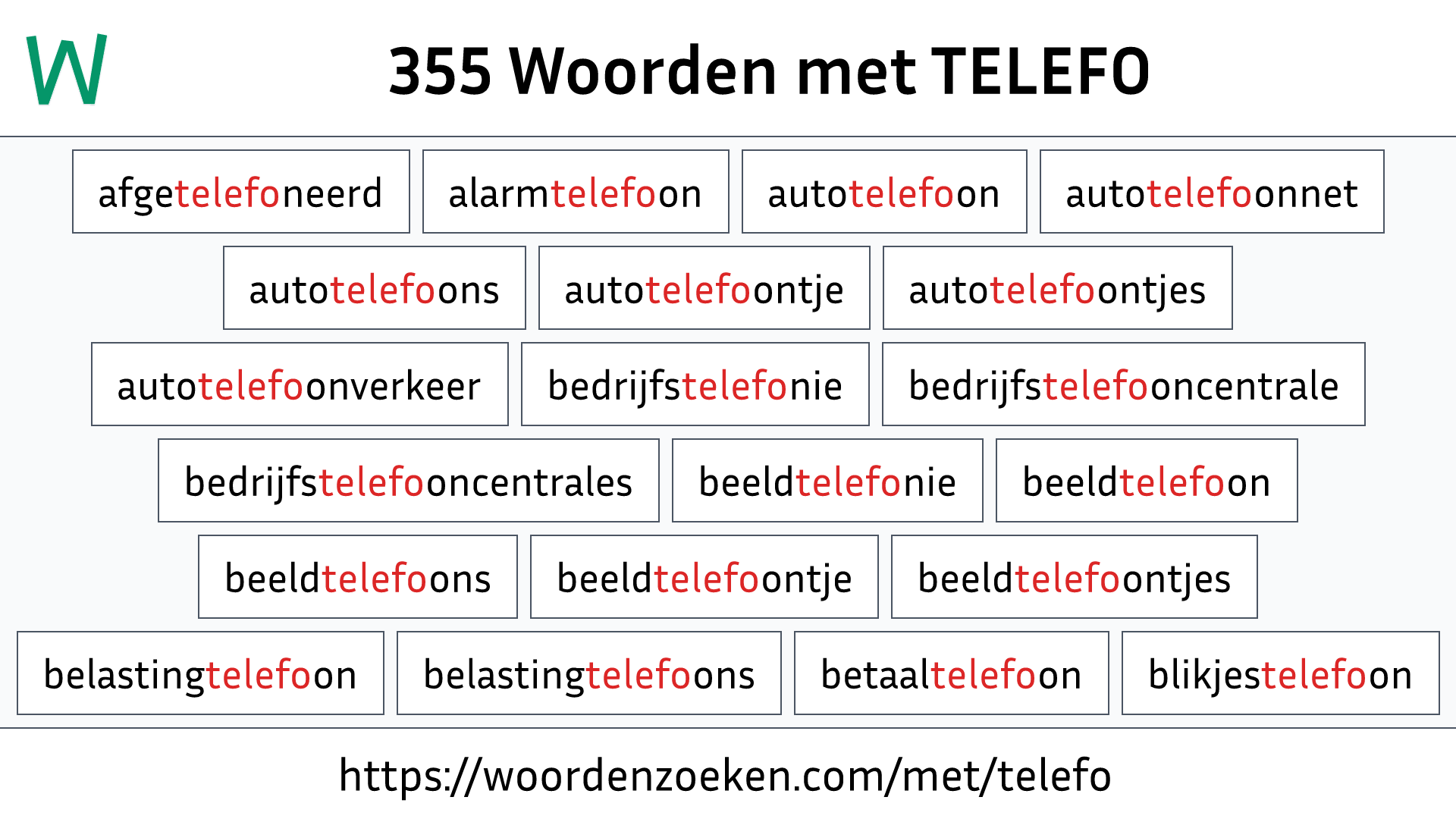 Woorden met TELEFO