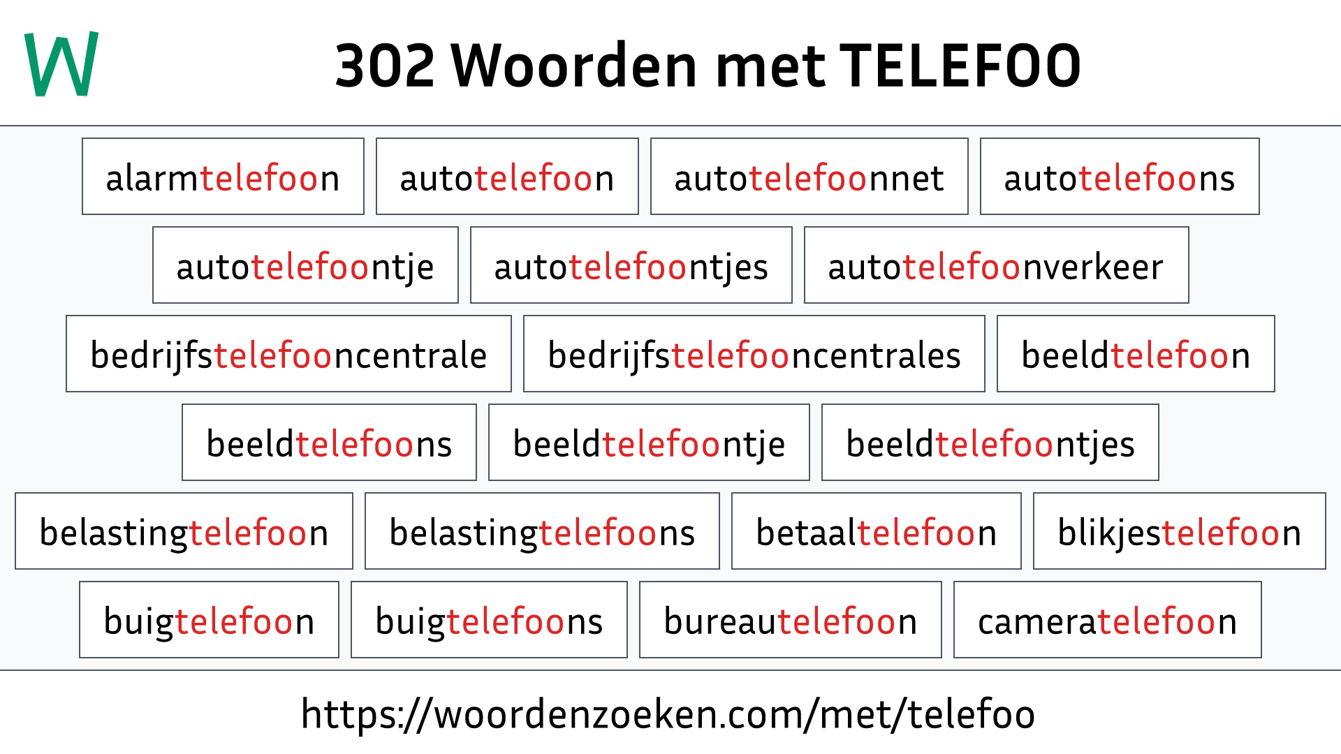 Woorden met TELEFOO