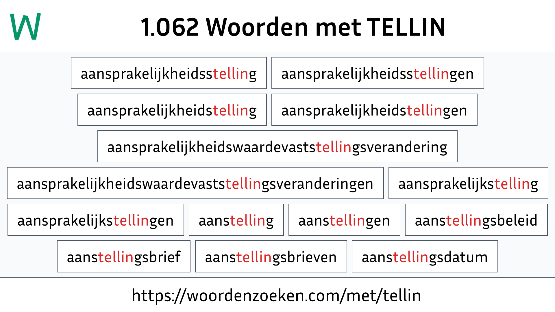 Woorden met TELLIN