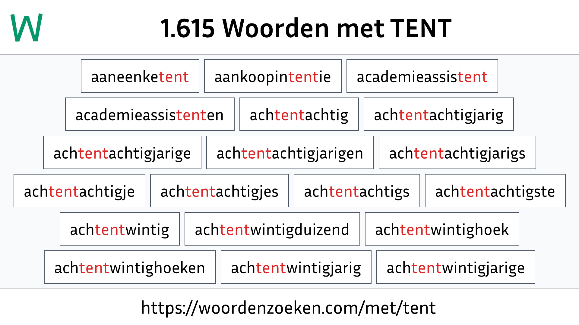 Woorden met TENT