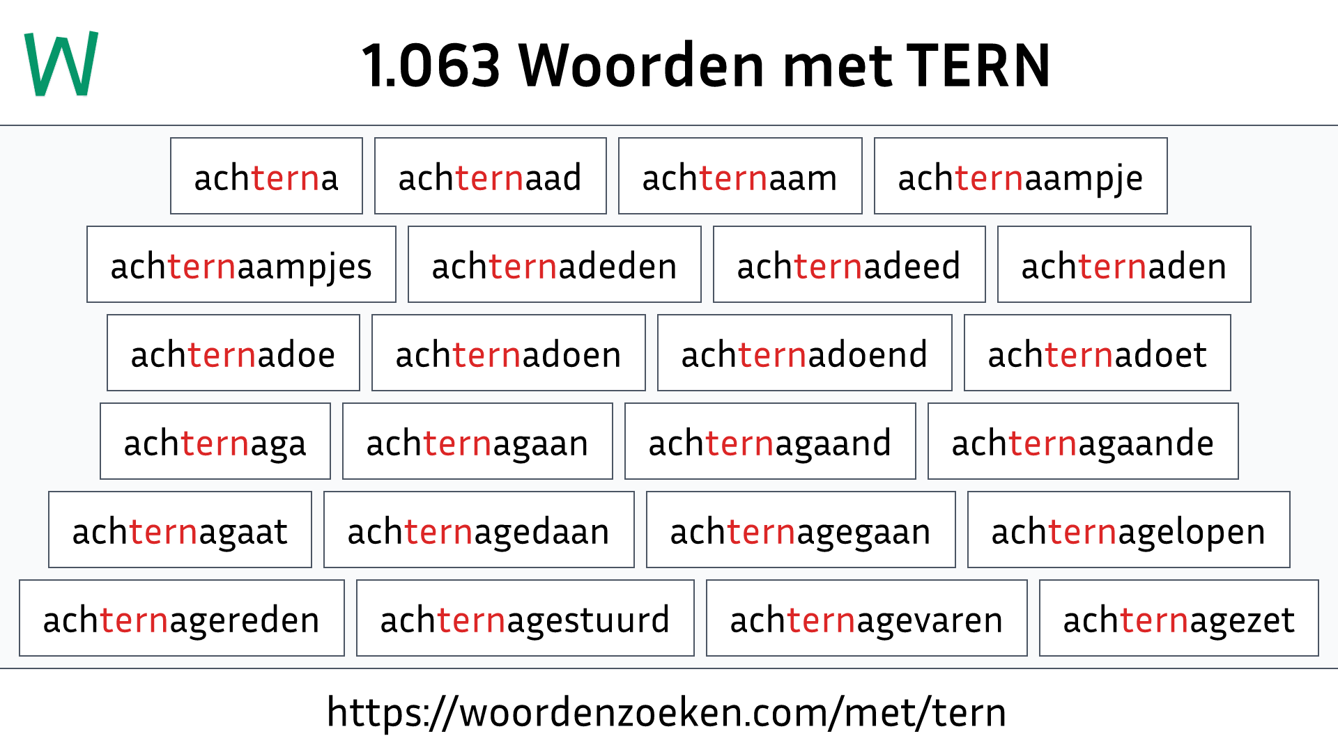 Woorden met TERN