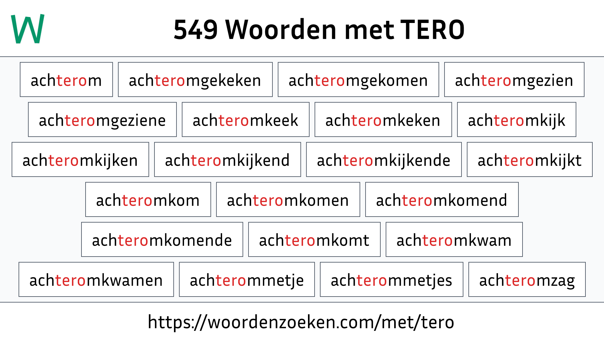 Woorden met TERO