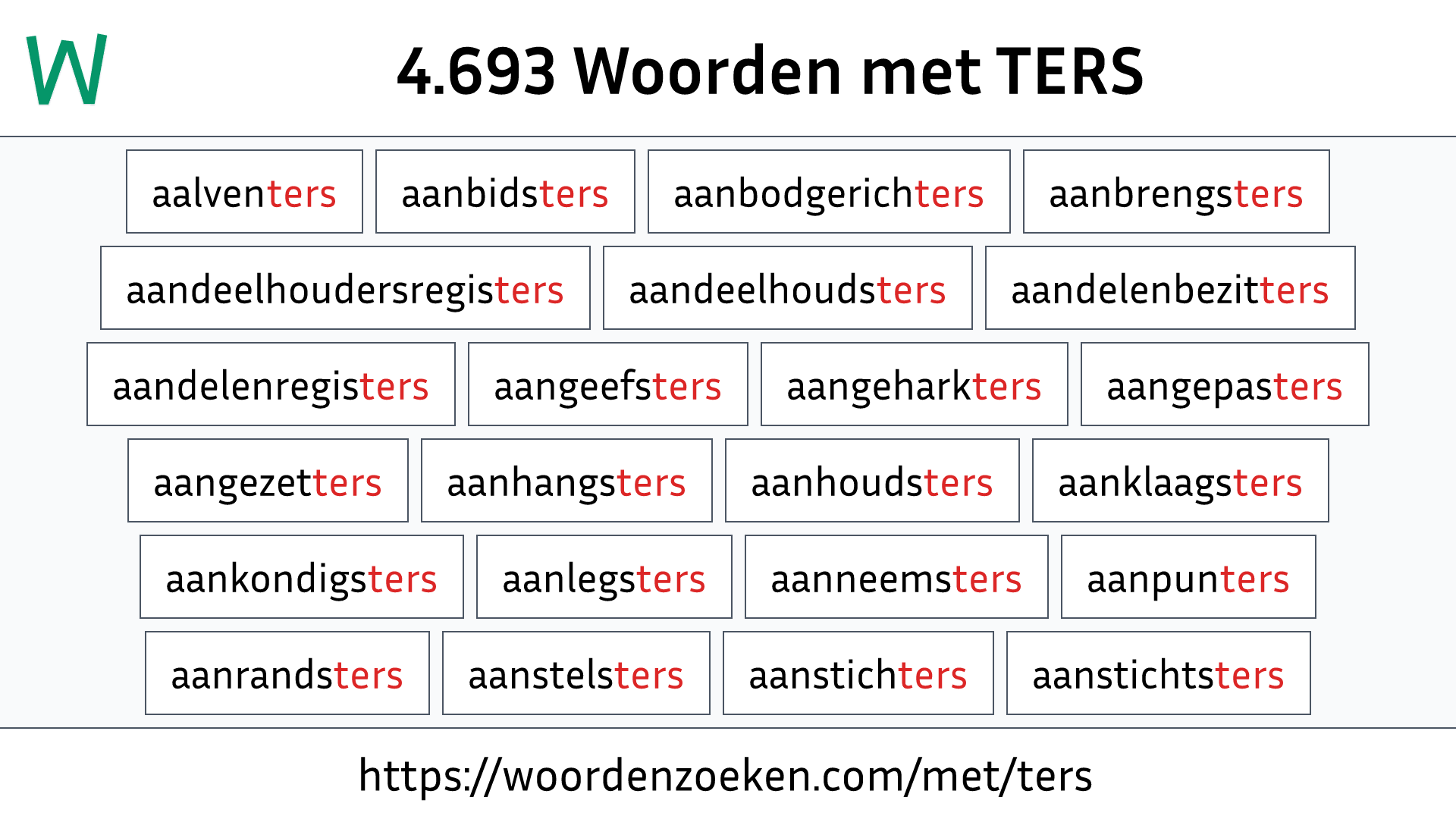 Woorden met TERS