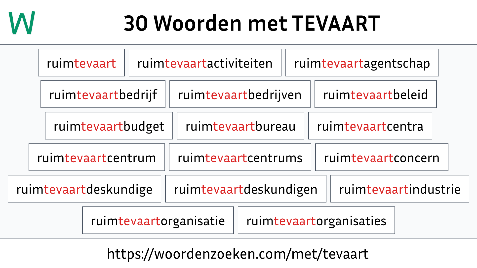 Woorden met TEVAART