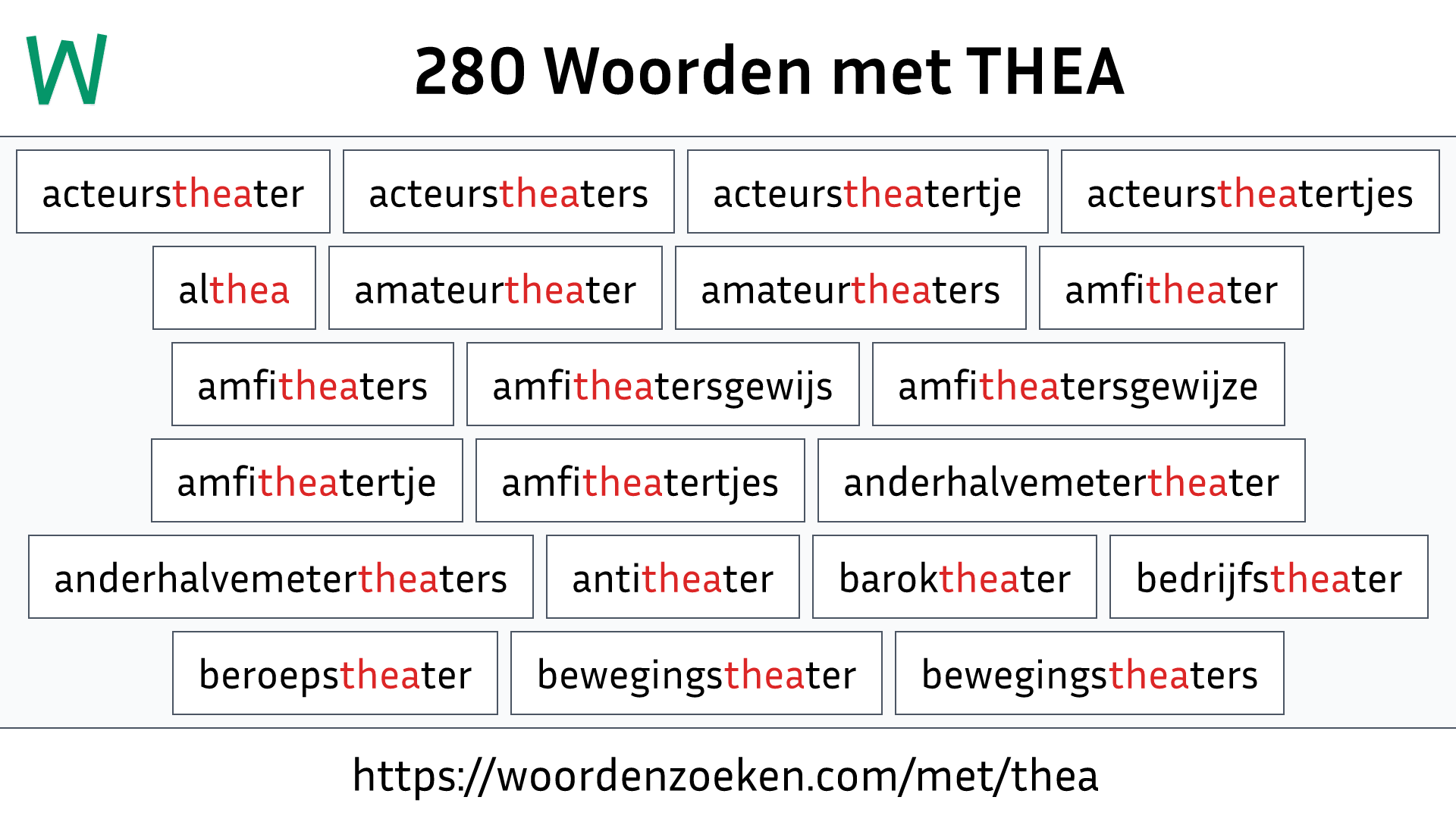 Woorden met THEA