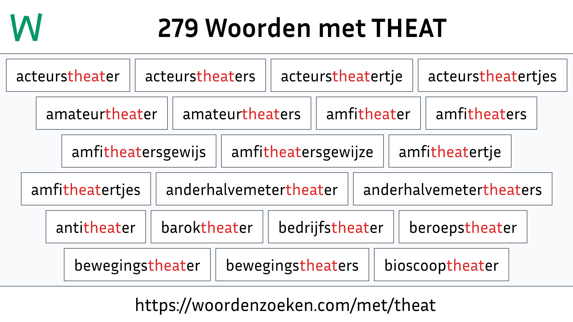Woorden met THEAT