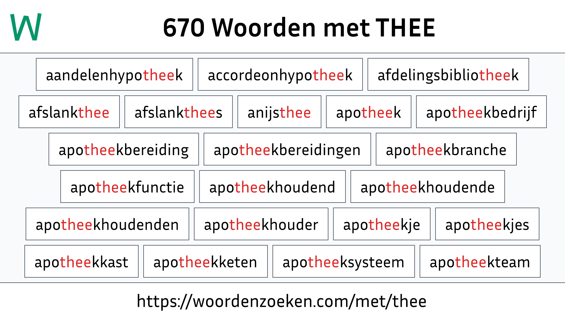 Woorden met THEE