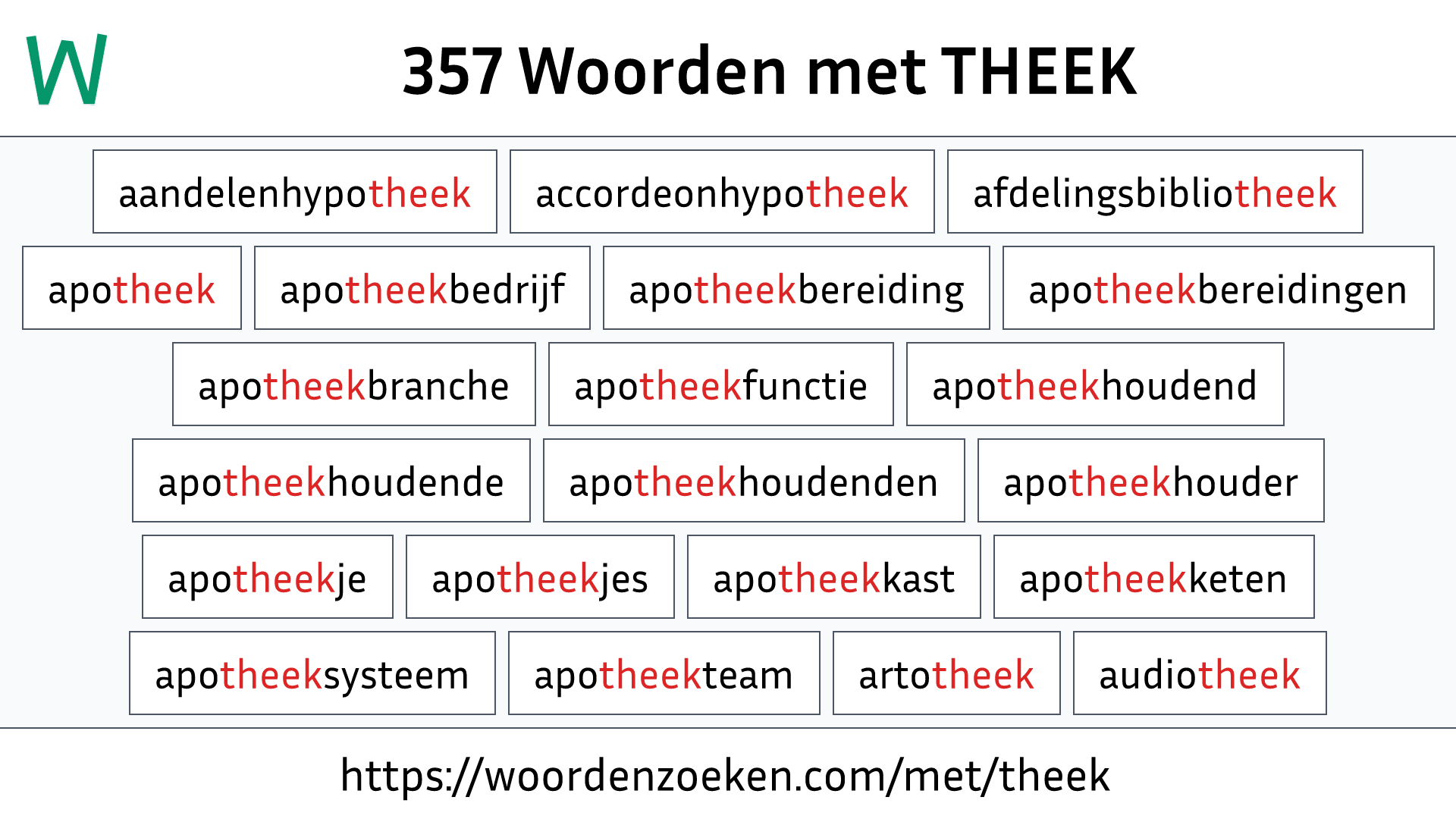 Woorden met THEEK