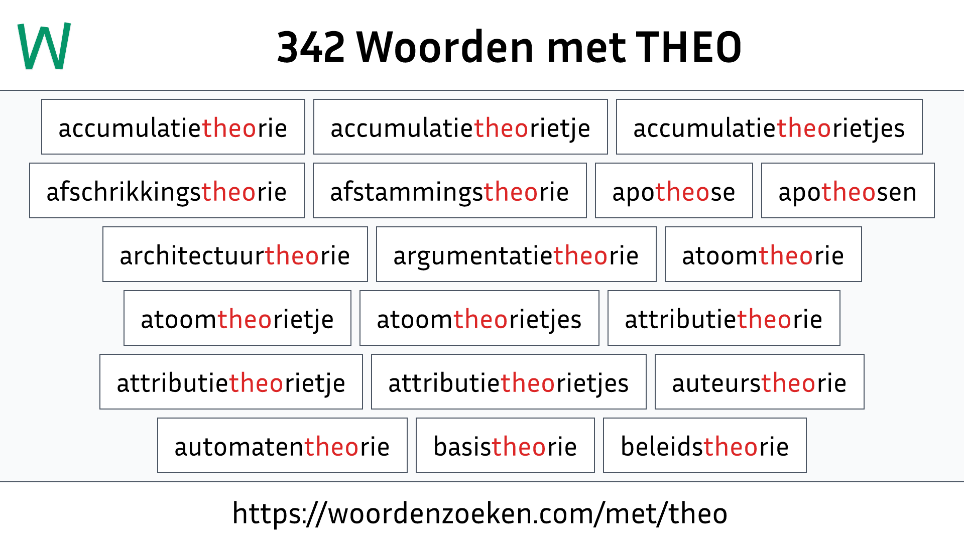 Woorden met THEO