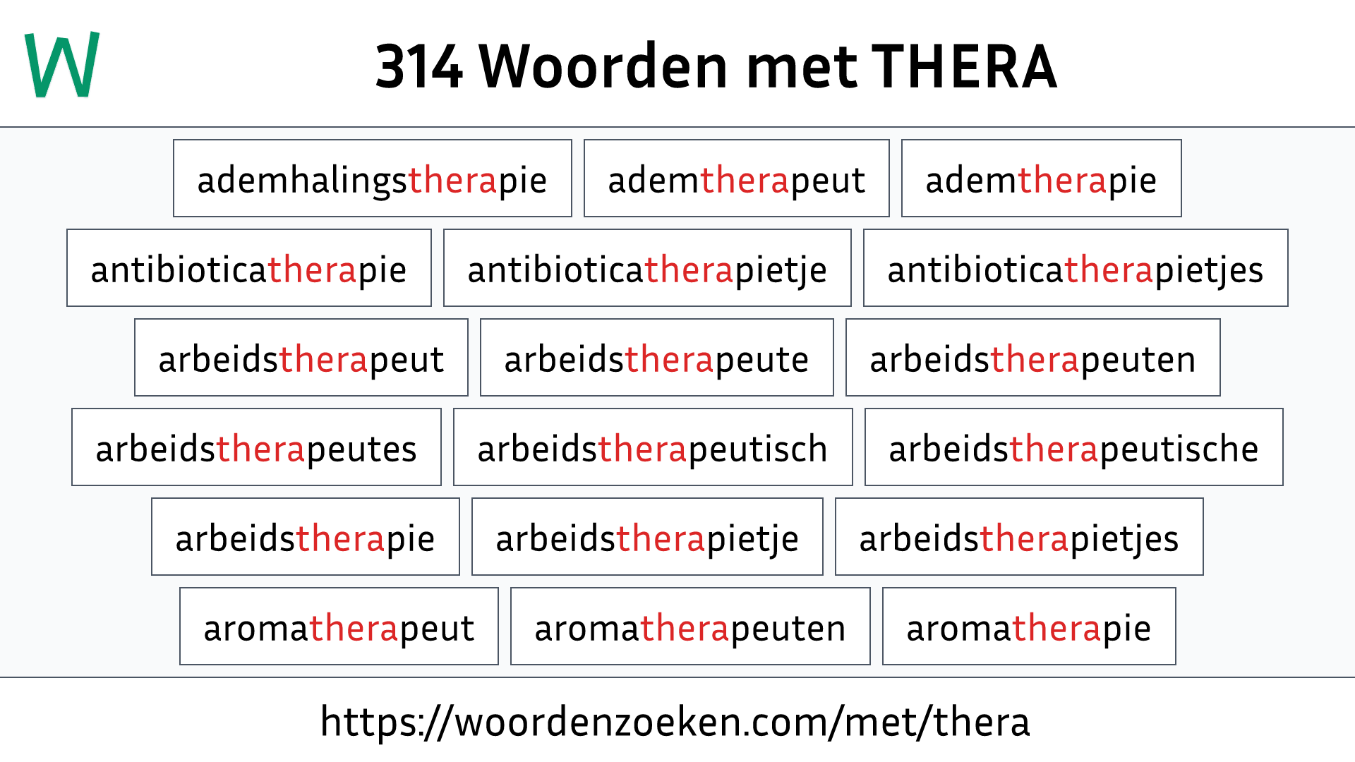 Woorden met THERA