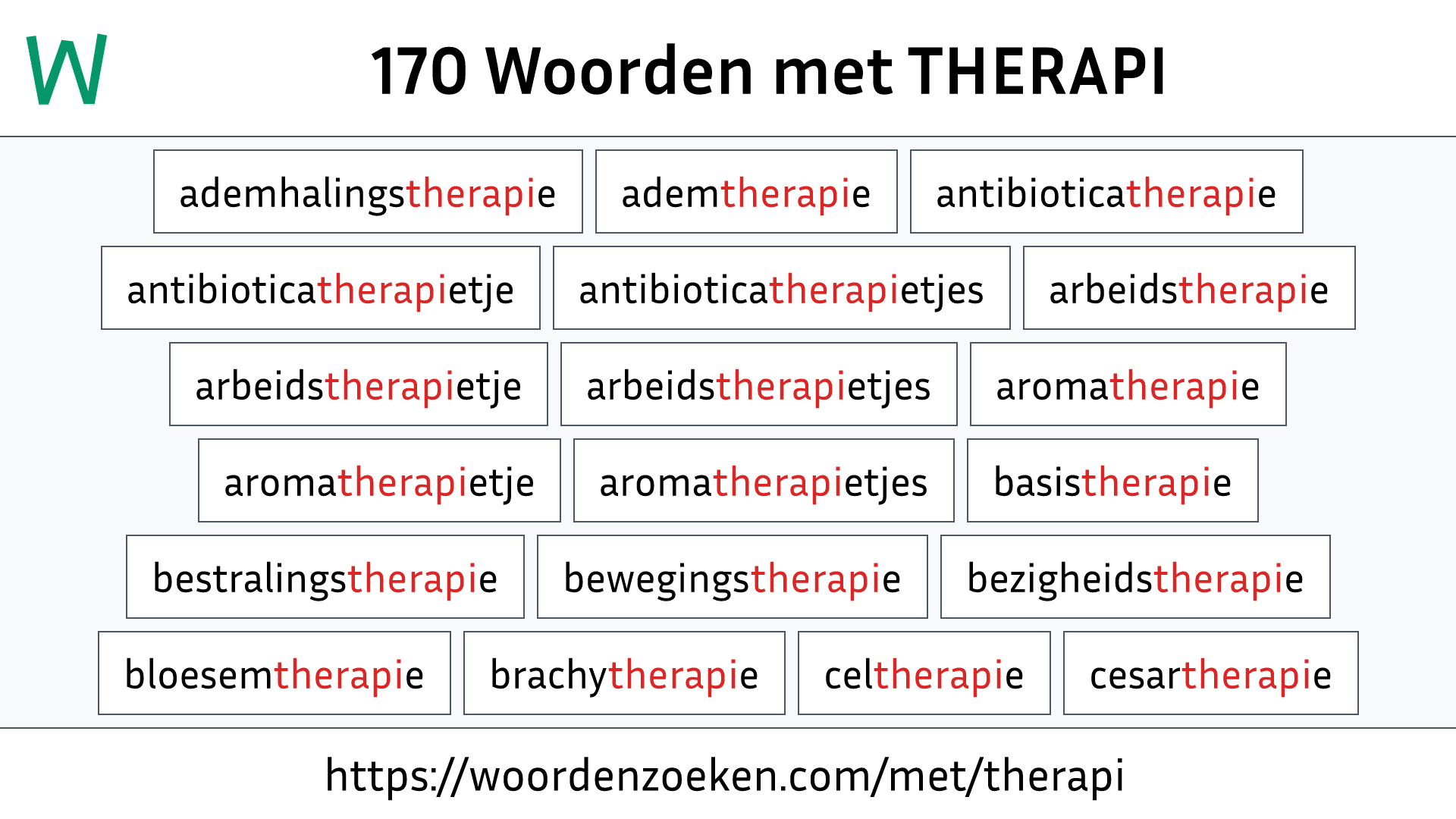 Woorden met THERAPI