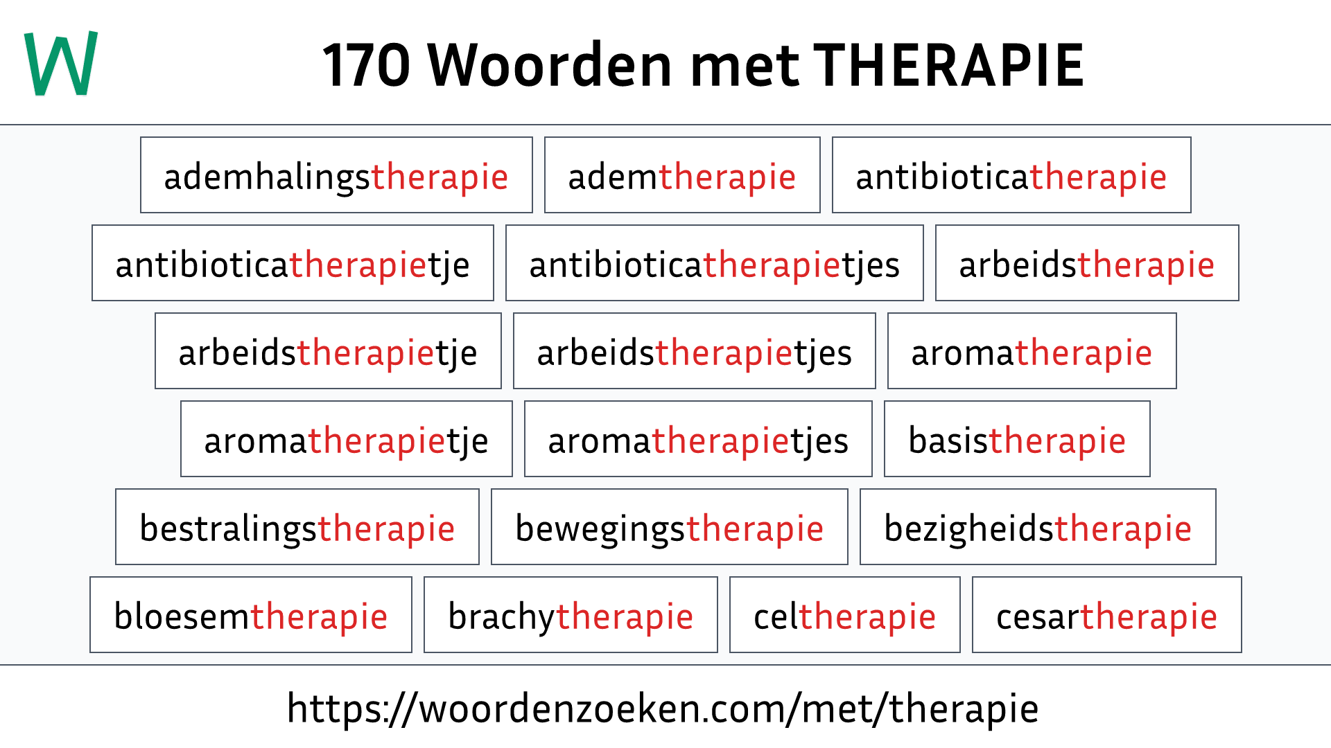 Woorden met THERAPIE