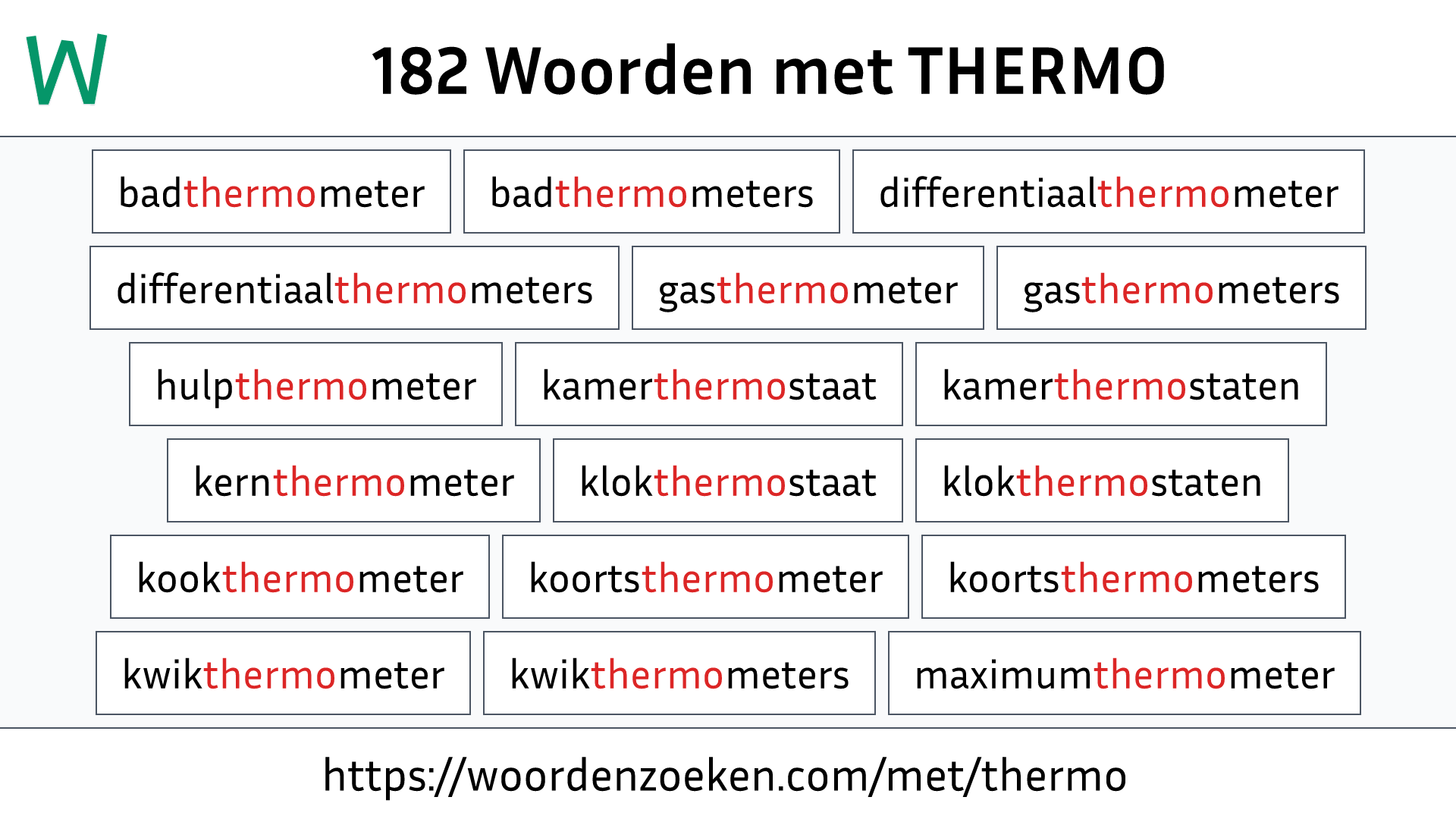 Woorden met THERMO