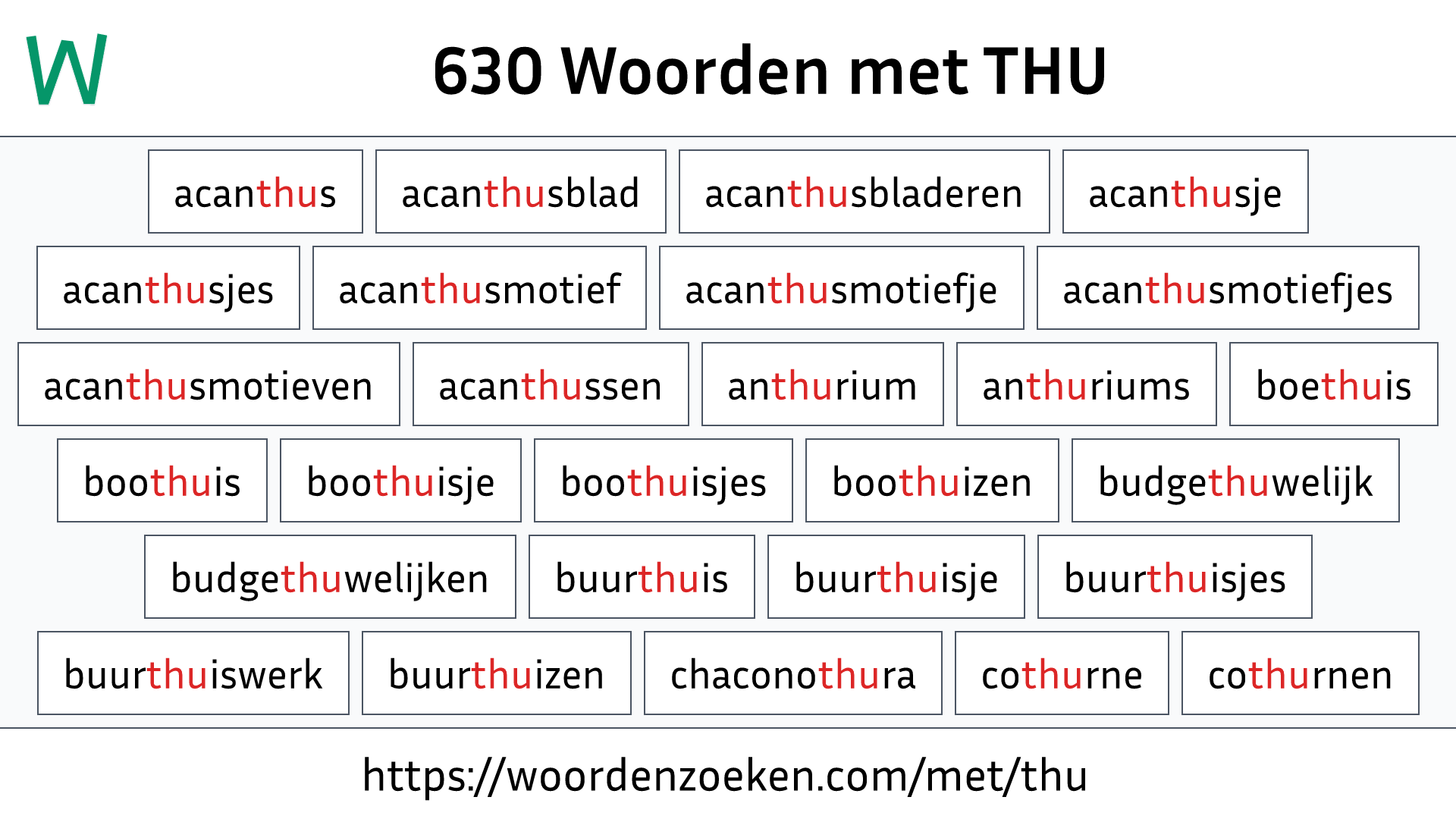 Woorden met THU