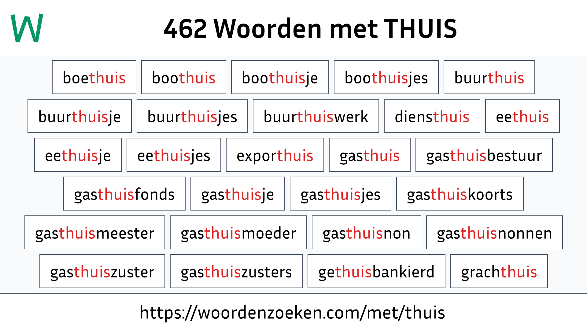 Woorden met THUIS